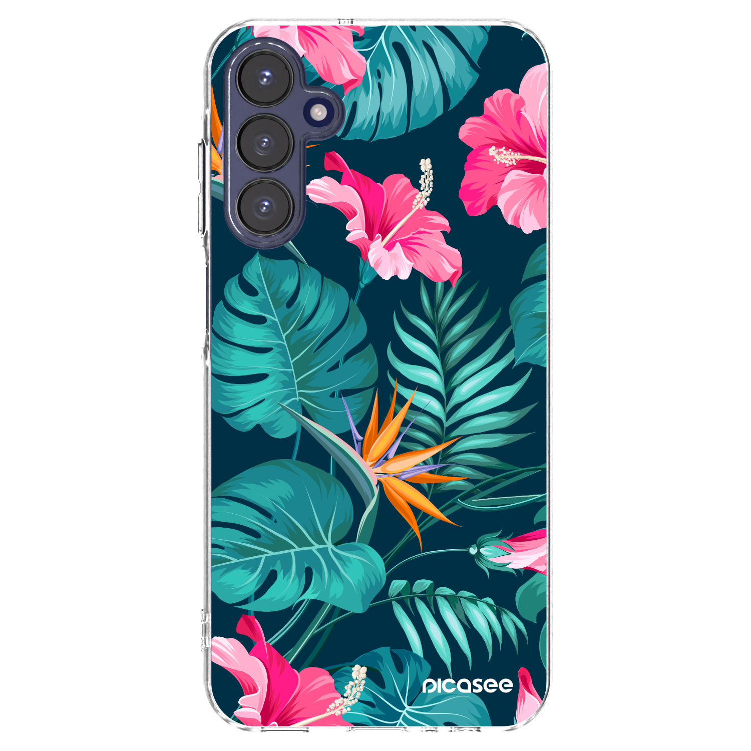 Picasee husă transparentă din silicon pentru Samsung Galaxy A15 A155F 4G - Pink Monstera