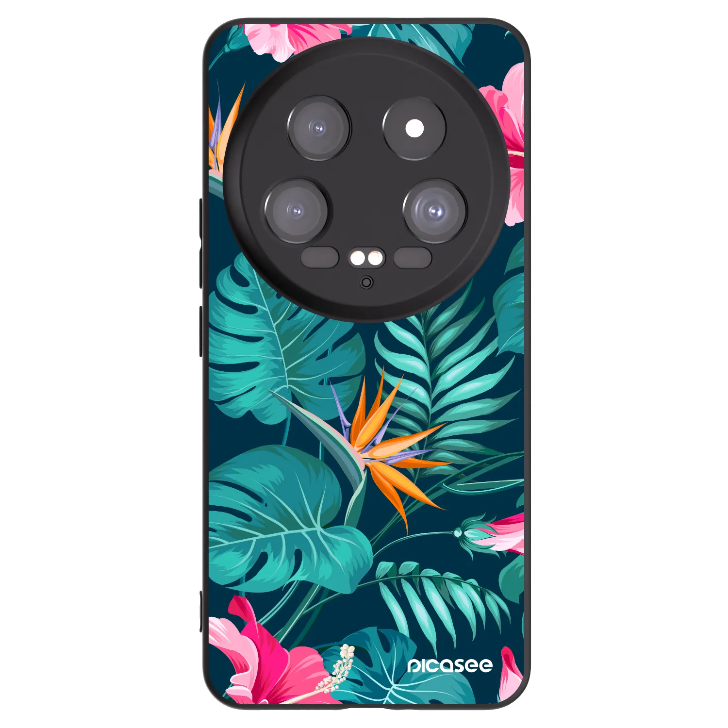 Picasee husă neagră din silicon pentru Xiaomi 14 Ultra - Pink Monstera