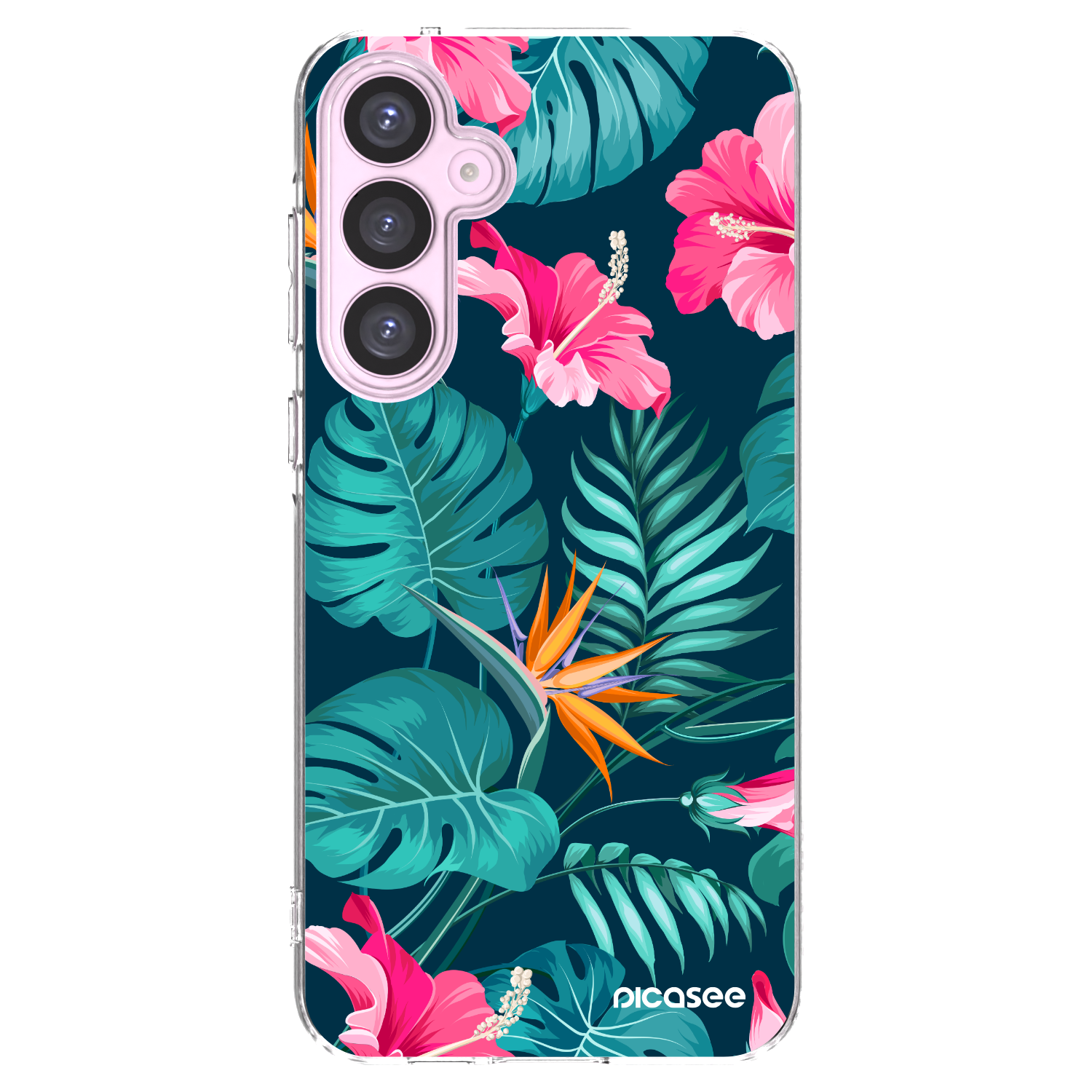 Picasee husă transparentă din silicon pentru Samsung Galaxy A55 5G A556B - Pink Monstera