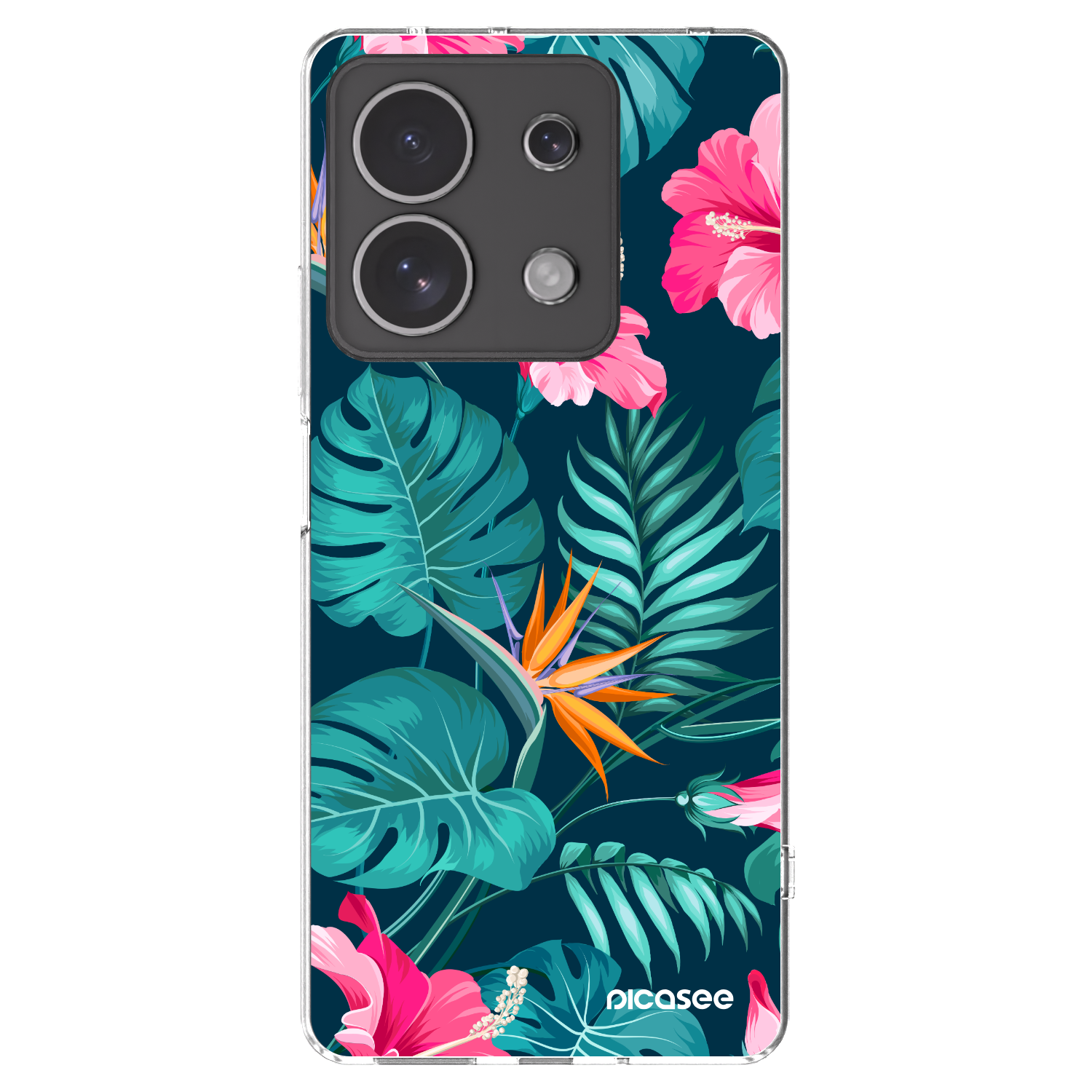 Picasee husă transparentă din silicon pentru Xiaomi Redmi Note 13 4G - Pink Monstera