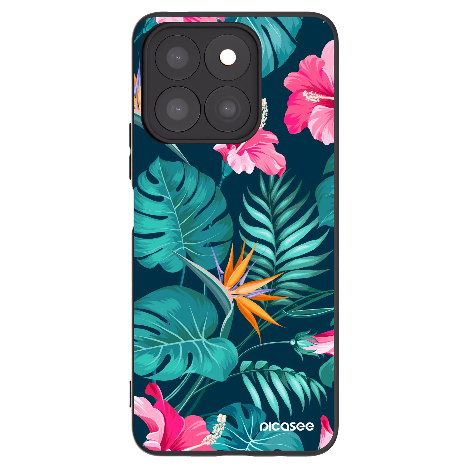 Picasee husă neagră din silicon pentru Honor X8b - Pink Monstera