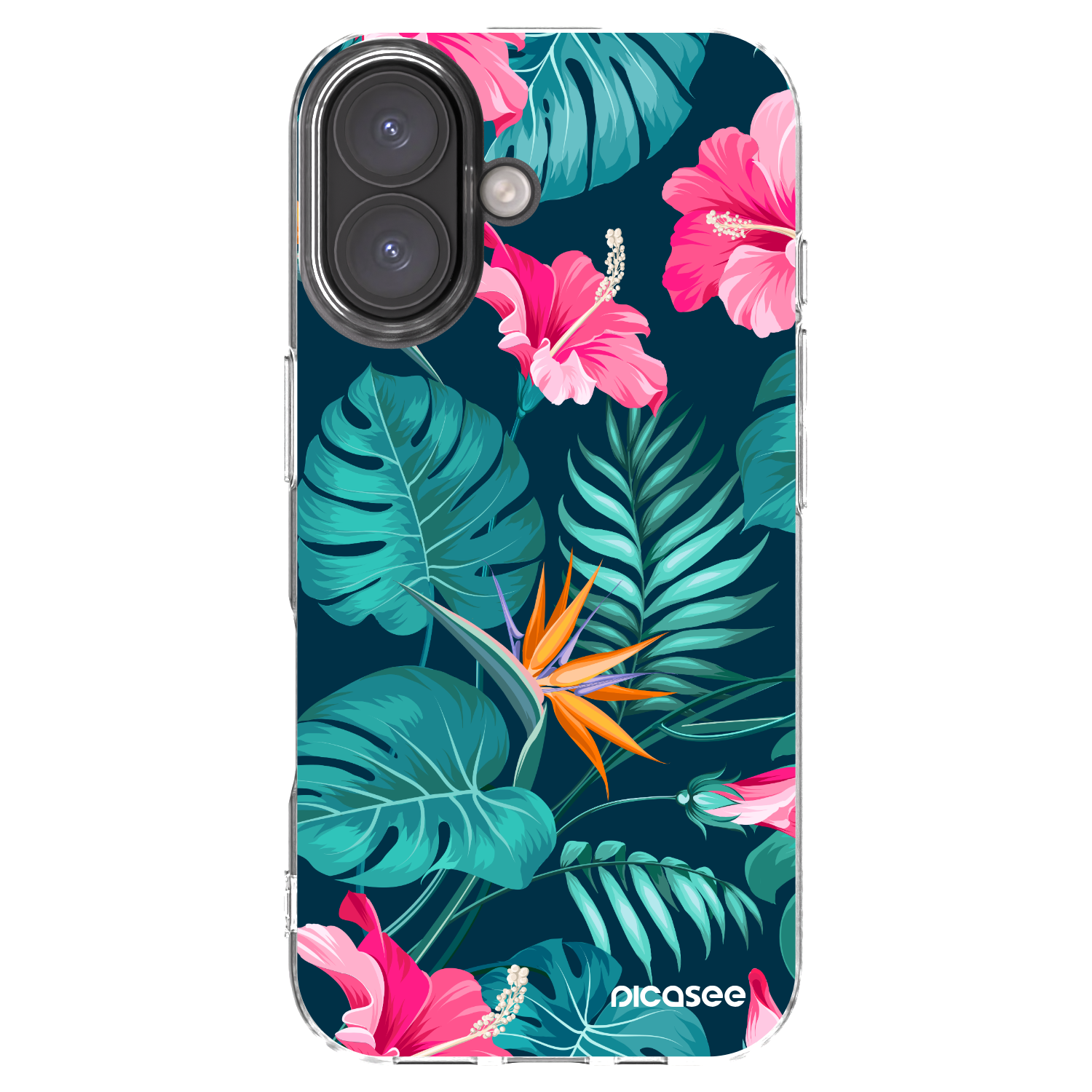 Picasee husă transparentă din silicon pentru Apple iPhone 16 - Pink Monstera