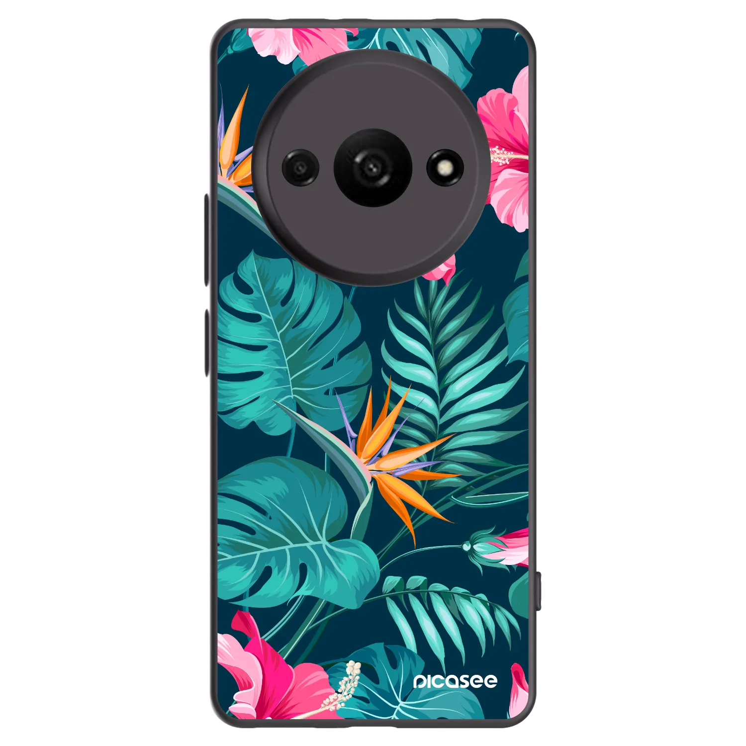 Picasee husă neagră din silicon pentru Xiaomi Redmi A3 - Pink Monstera