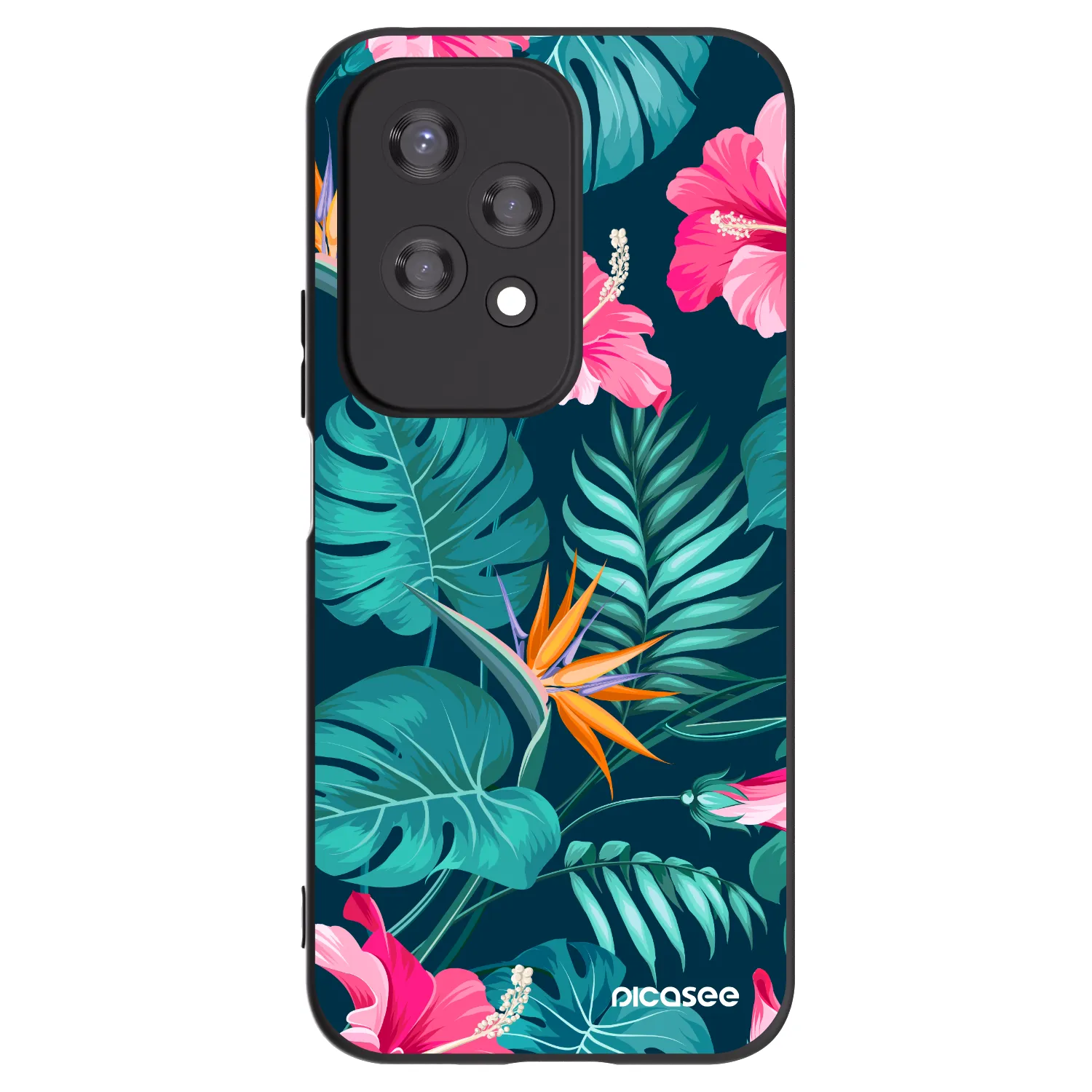 Picasee husă neagră din silicon pentru Honor 200 Lite - Pink Monstera