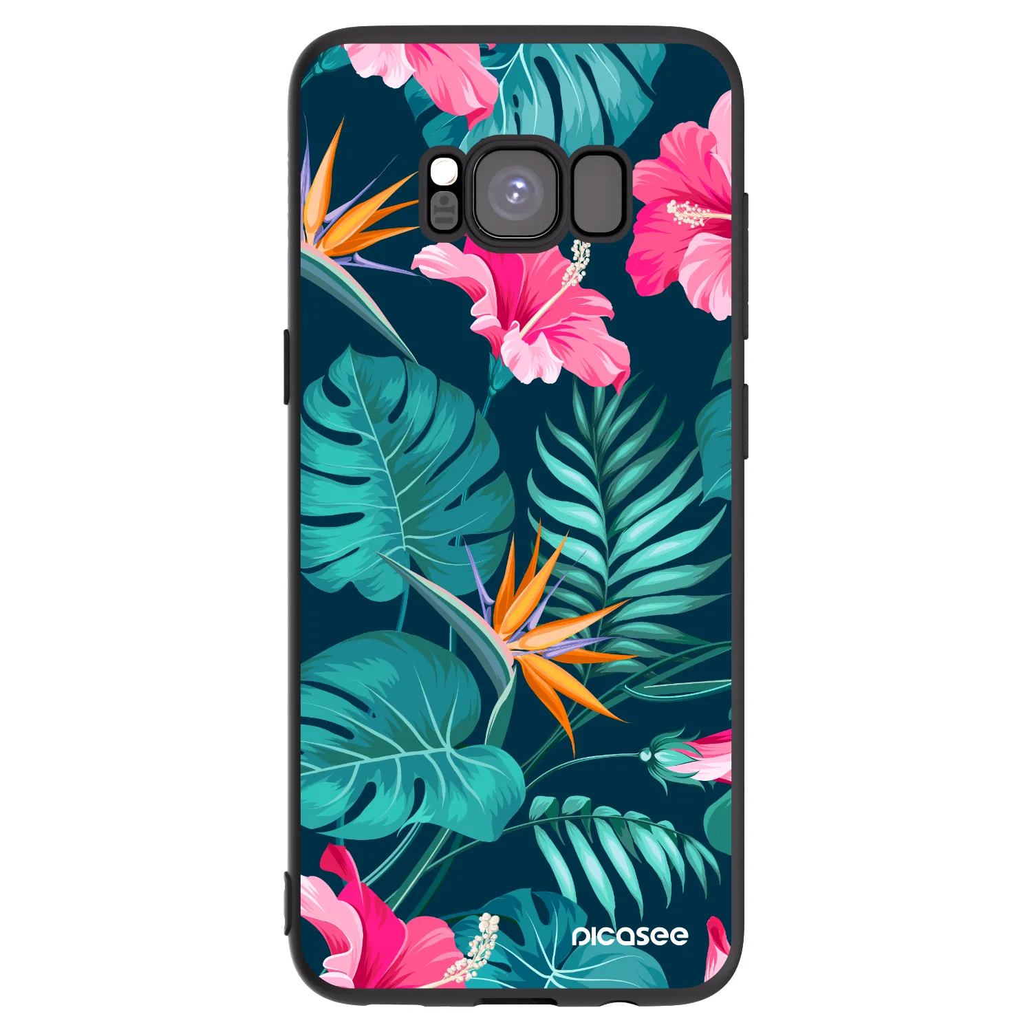 Picasee husă neagră din silicon pentru Samsung Galaxy S8 G950F - Pink Monstera