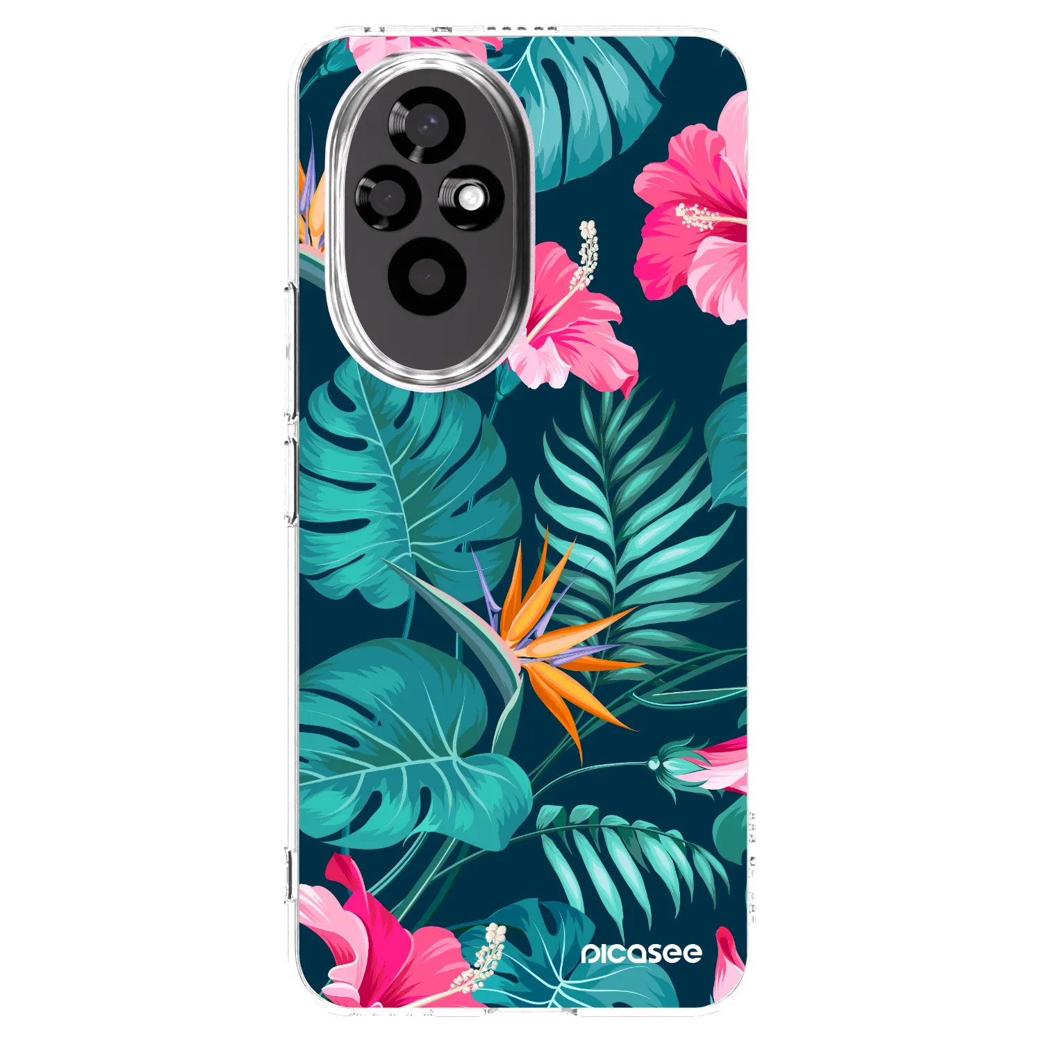 Picasee husă transparentă din silicon pentru Honor 200 5G - Pink Monstera