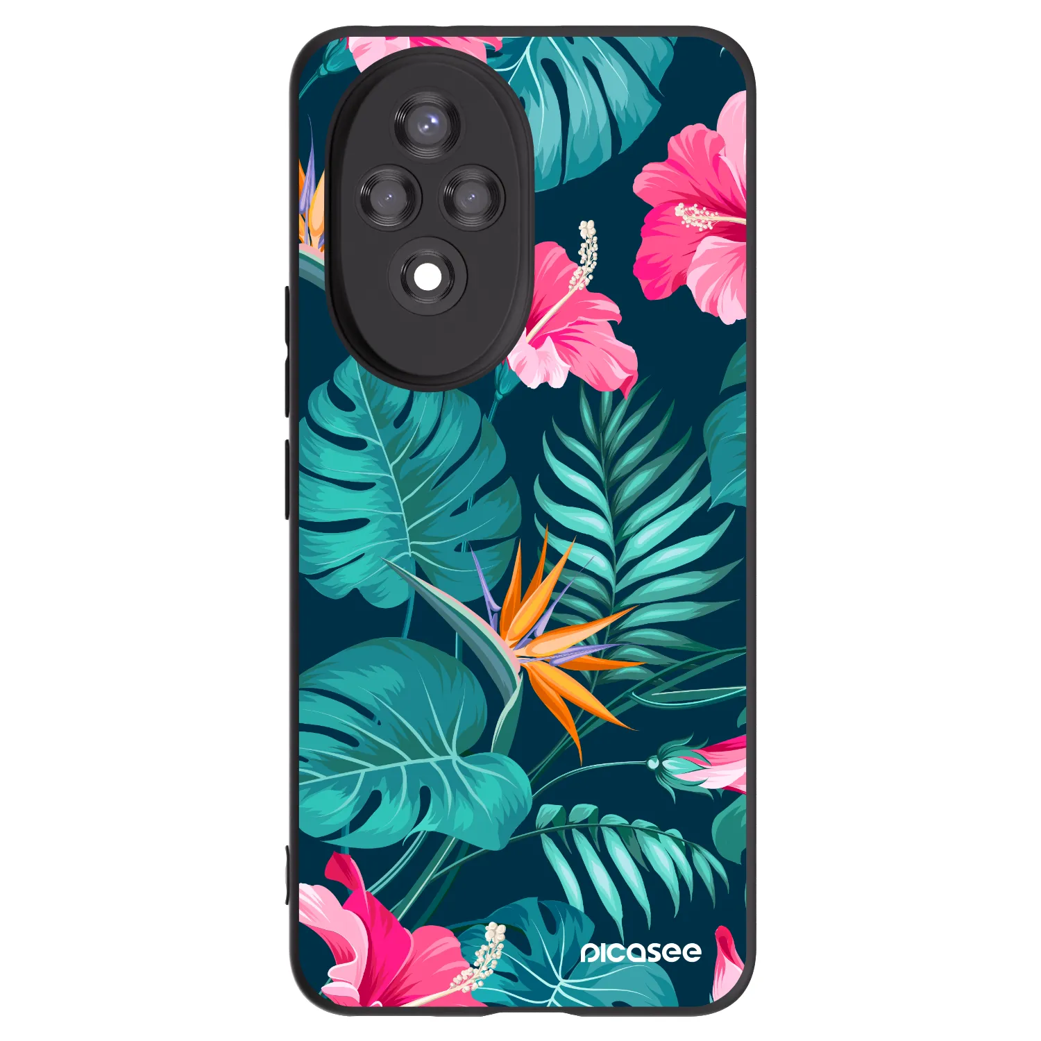 Picasee husă neagră din silicon pentru Honor 200 Pro 5G - Pink Monstera