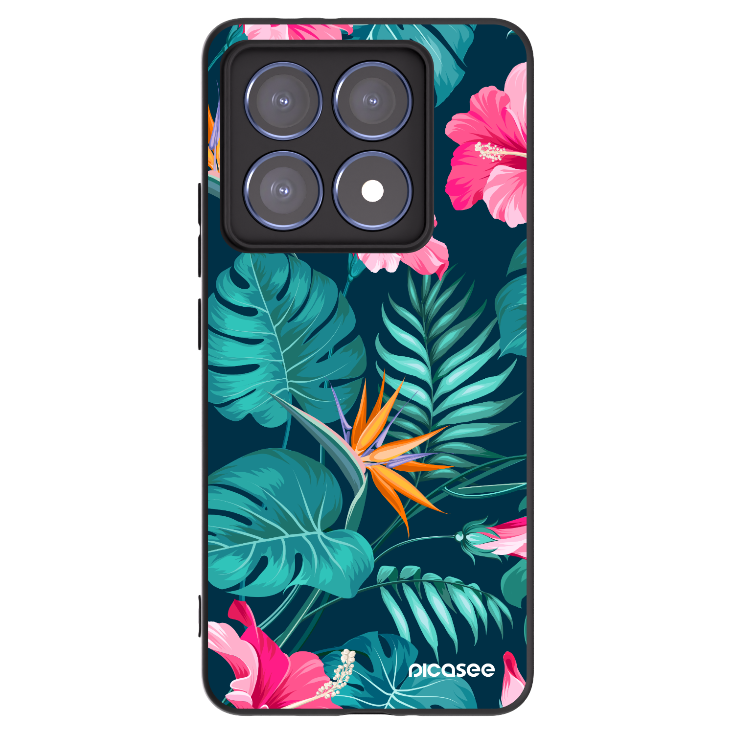 Picasee husă neagră din silicon pentru Xiaomi 14T Pro - Pink Monstera