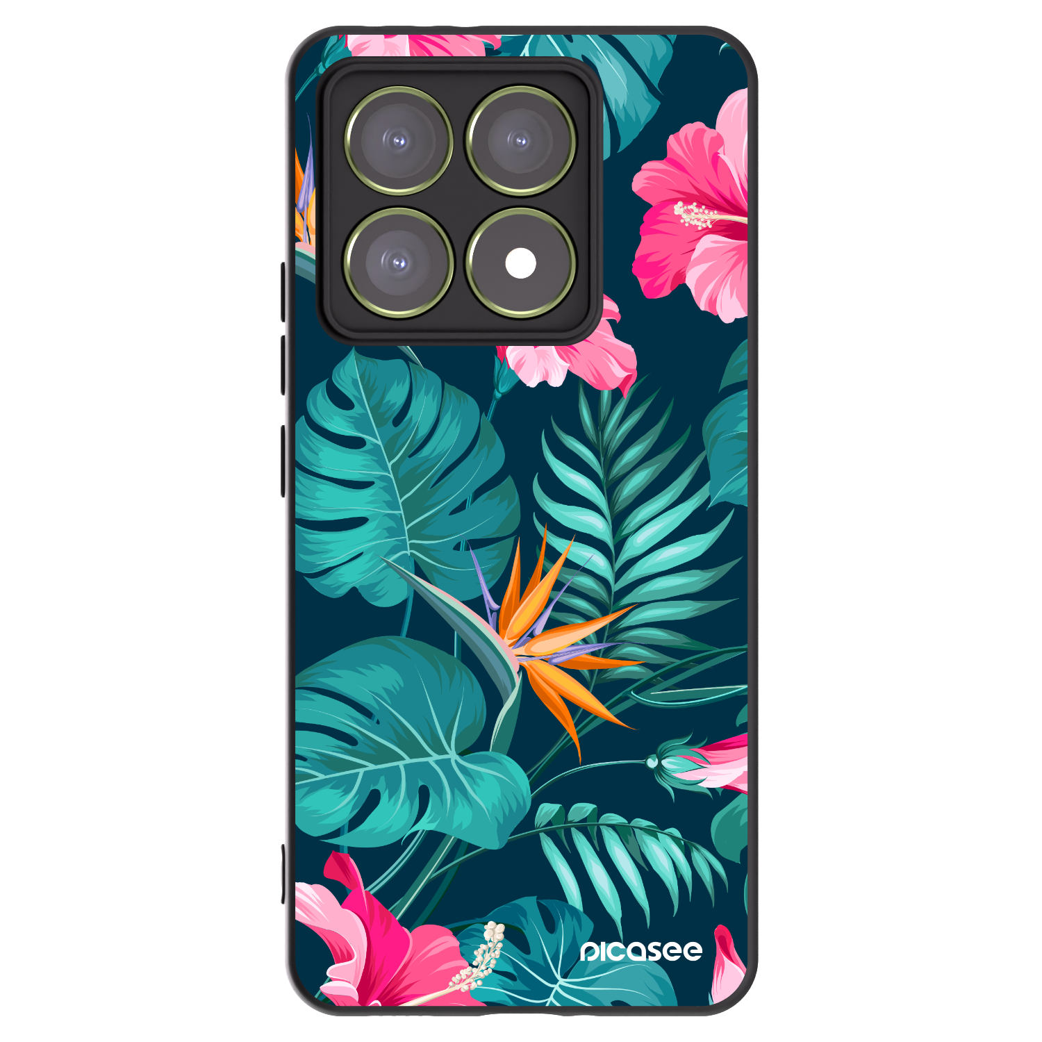Picasee husă neagră din silicon pentru Xiaomi 14T - Pink Monstera
