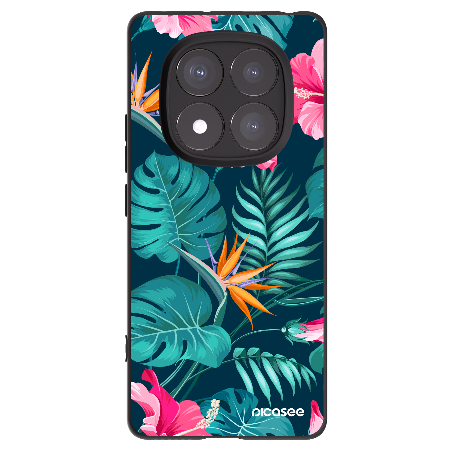 Picasee husă neagră din silicon pentru Xiaomi Redmi Note 14 Pro+ 5G - Pink Monstera