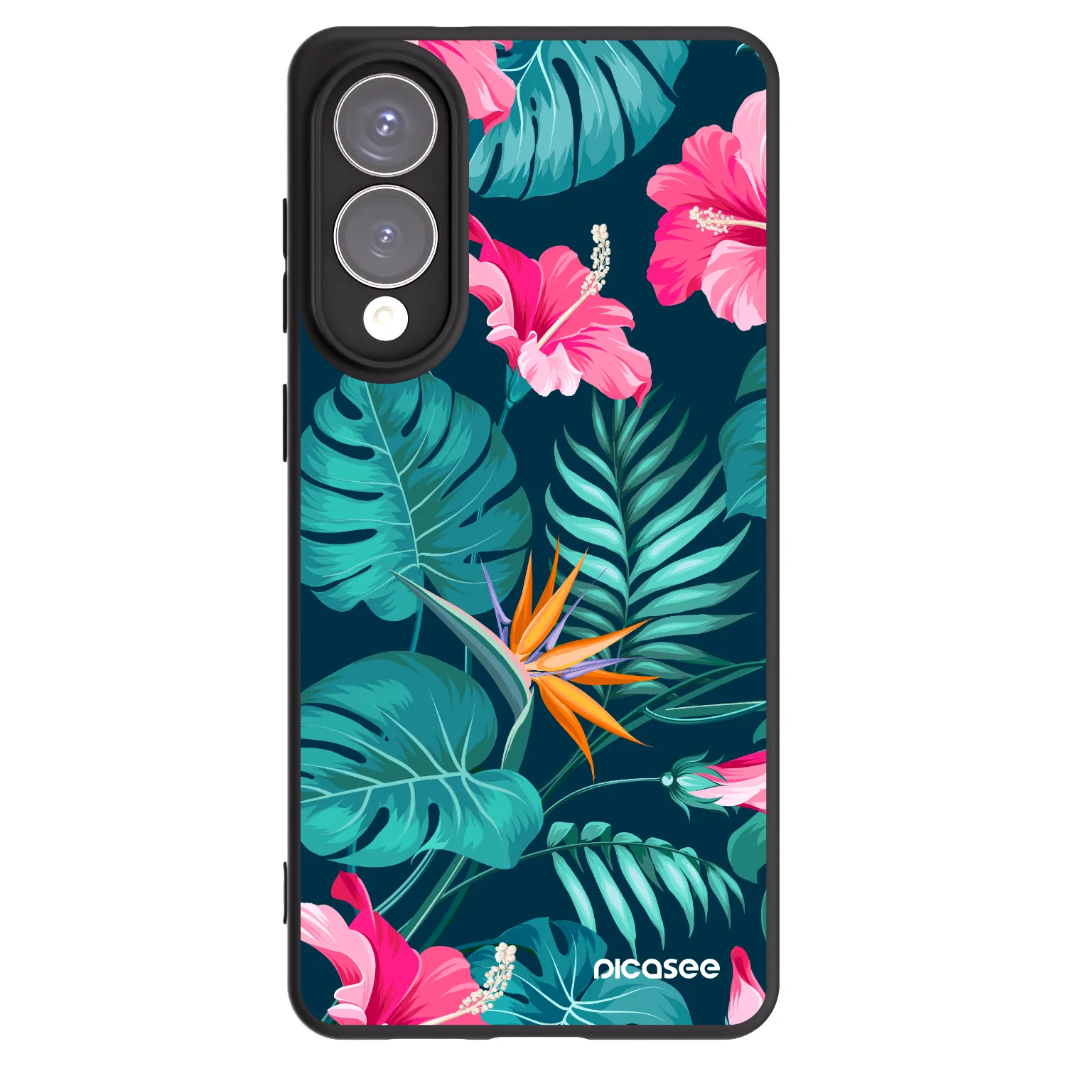 Picasee husă neagră din silicon pentru Samsung Galaxy S25 Edge 5G - Pink Monstera