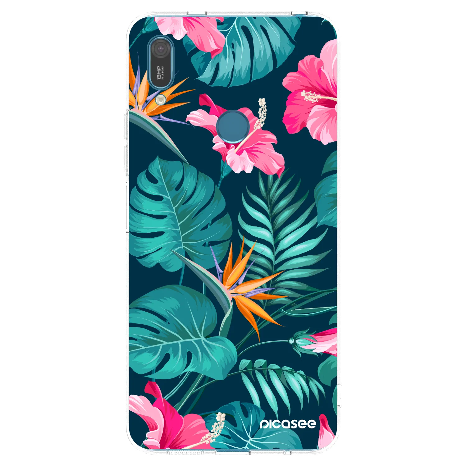 Picasee husă transparentă din silicon pentru Huawei Y7 2019 - Pink Monstera