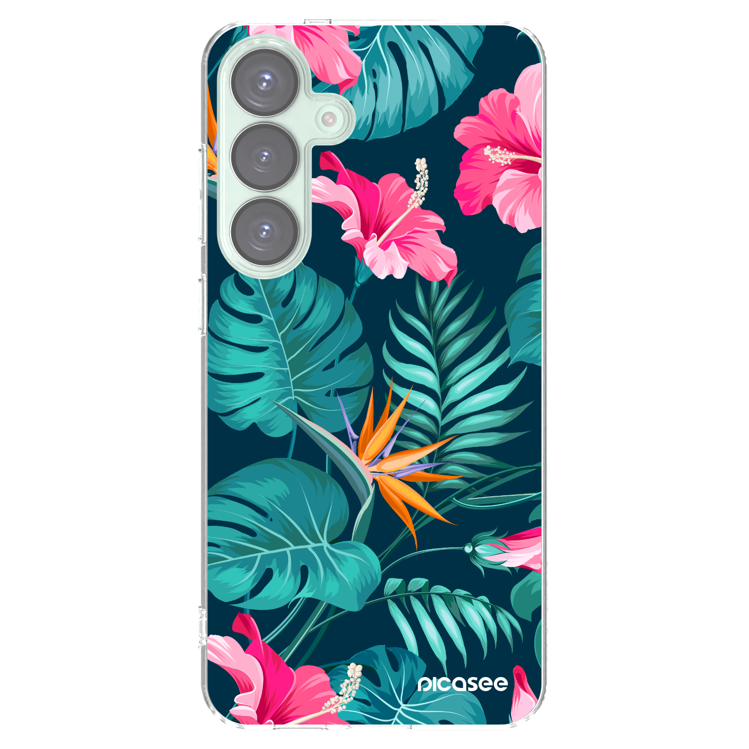Picasee husă transparentă din silicon pentru Samsung Galaxy S25+ 5G - Pink Monstera
