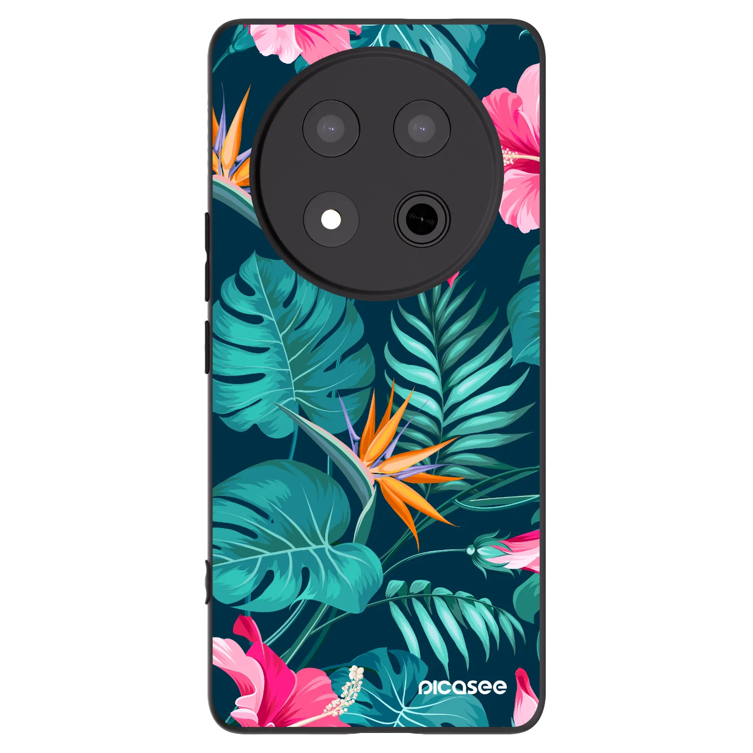 Picasee husă neagră din silicon pentru Honor Magic7 Lite 5G - Pink Monstera