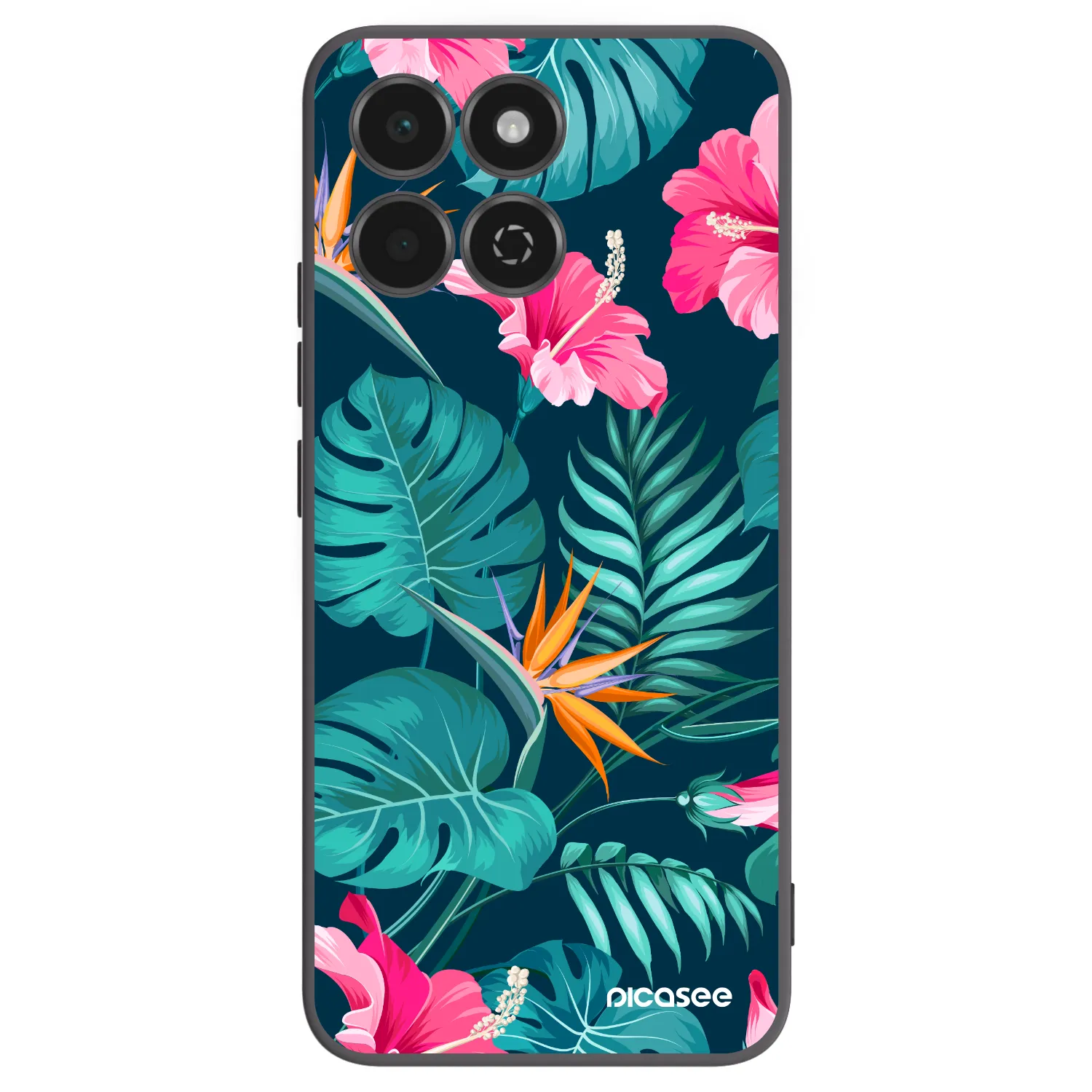 Picasee husă neagră din silicon pentru Honor 200 Smart 5G - Pink Monstera