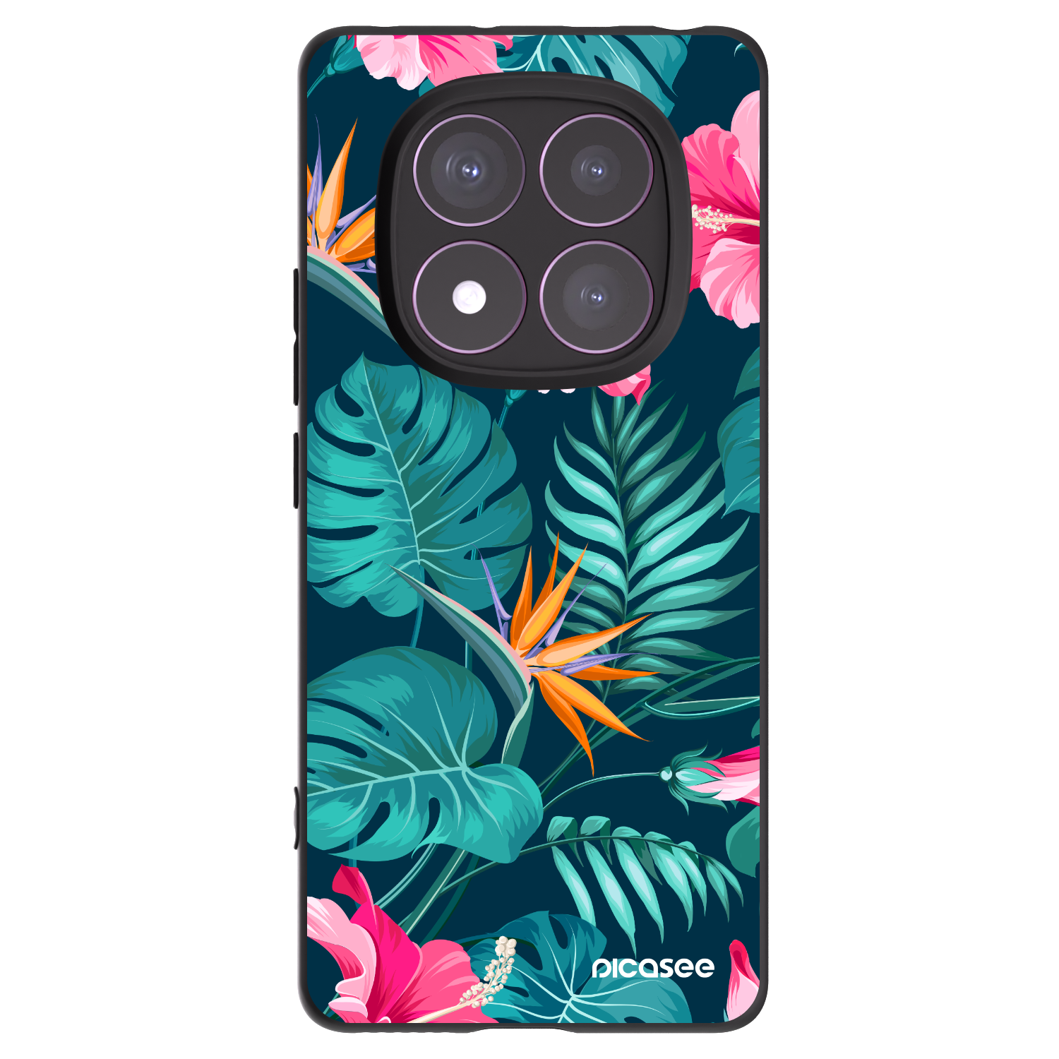 Picasee husă neagră din silicon pentru Xiaomi Redmi Note 14 Pro 4G - Pink Monstera