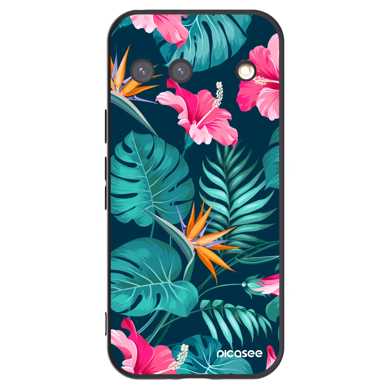 Picasee husă neagră din silicon pentru Google Pixel 9 - Pink Monstera