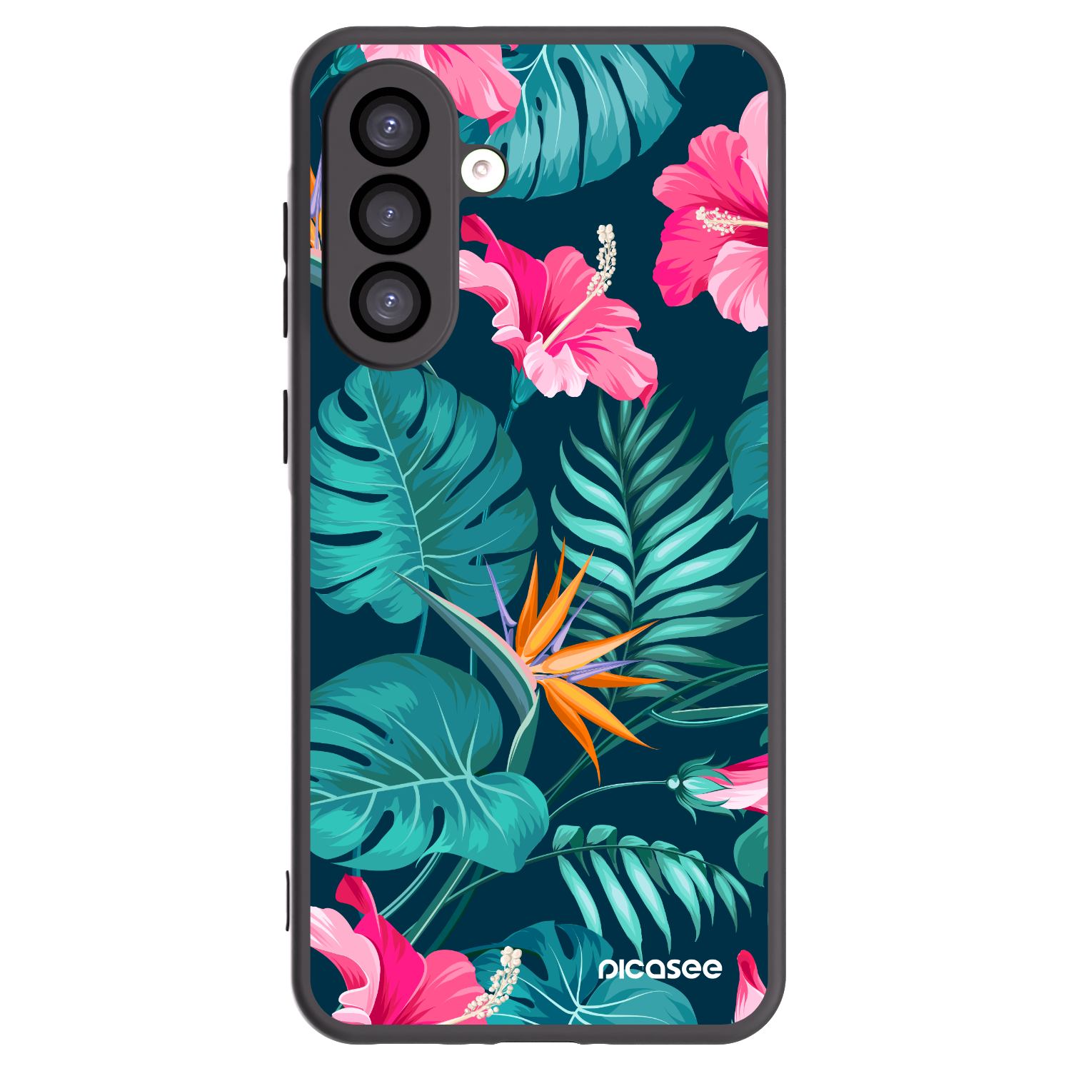 Picasee husă neagră din silicon pentru Samsung Galaxy A26 5G A266B - Pink Monstera