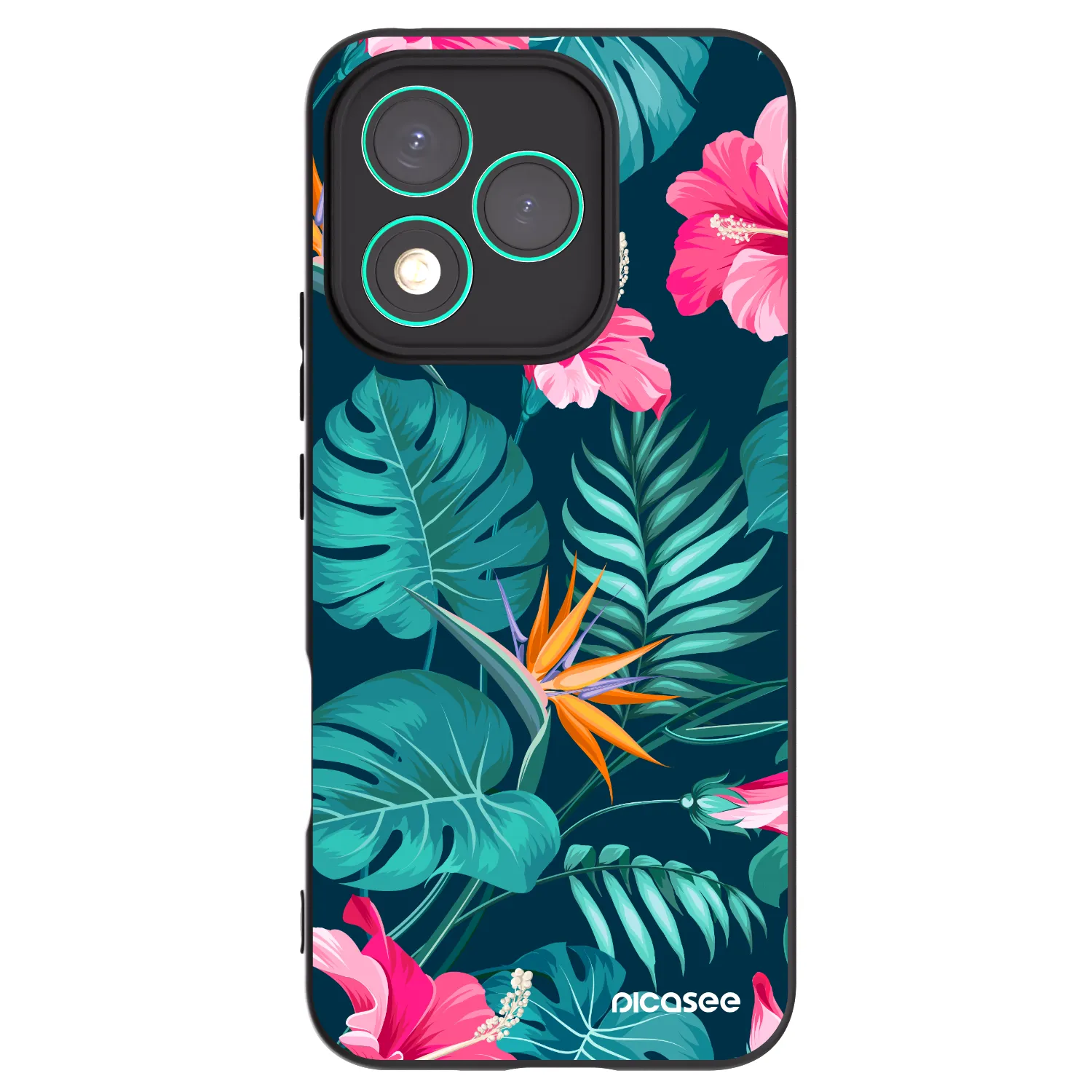 Picasee husă neagră din silicon pentru Honor 400 Lite 5G - Pink Monstera