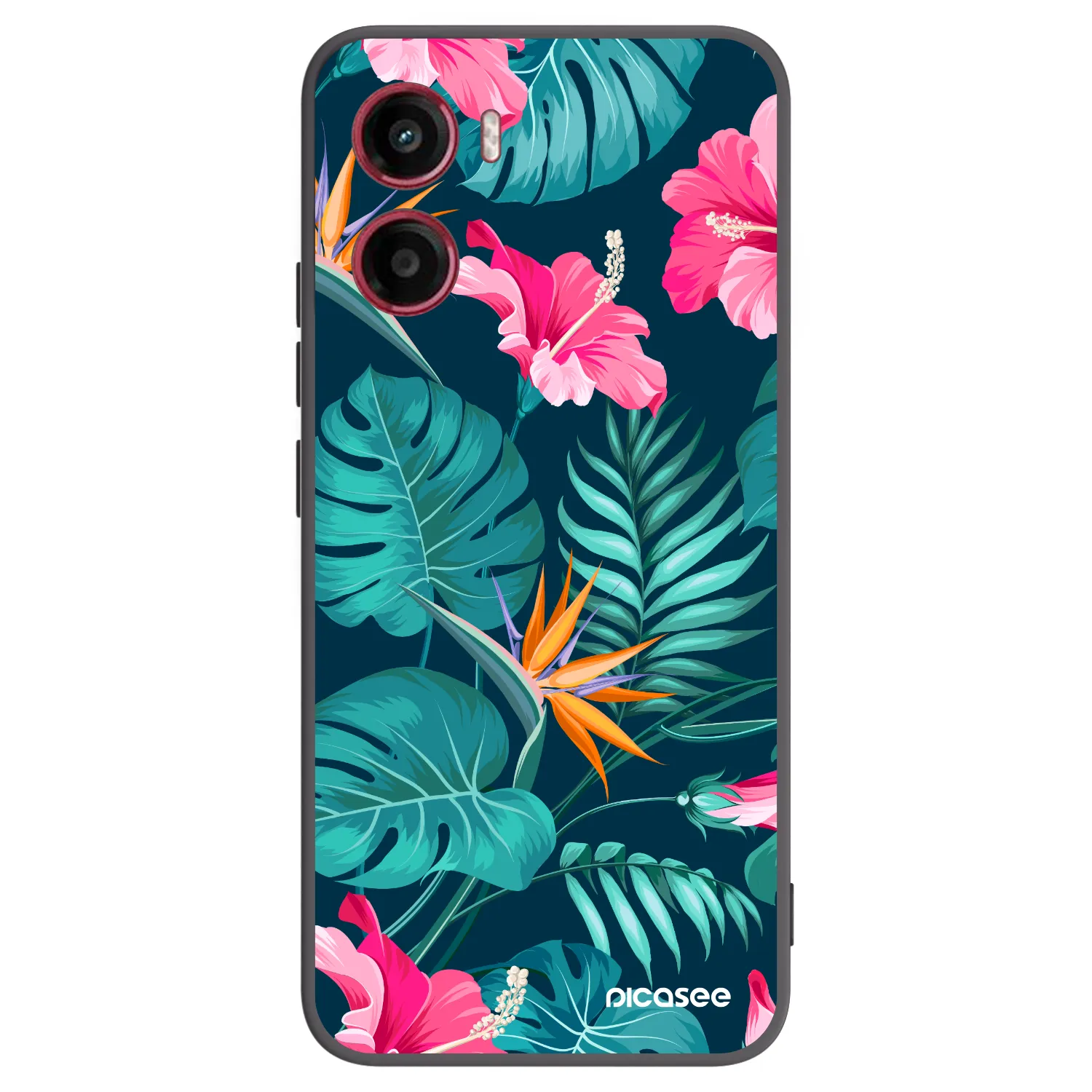 Picasee husă neagră din silicon pentru Motorola Moto G05 - Pink Monstera