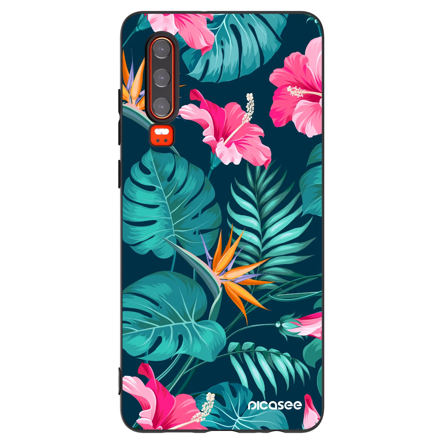 Picasee husă neagră din silicon pentru Huawei P30 - Pink Monstera