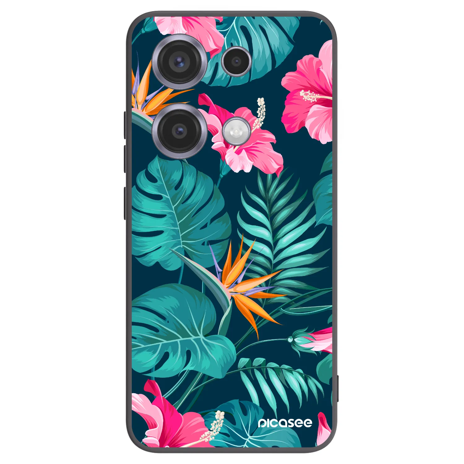 Picasee husă neagră din silicon pentru Xiaomi Redmi Note 14S - Pink Monstera