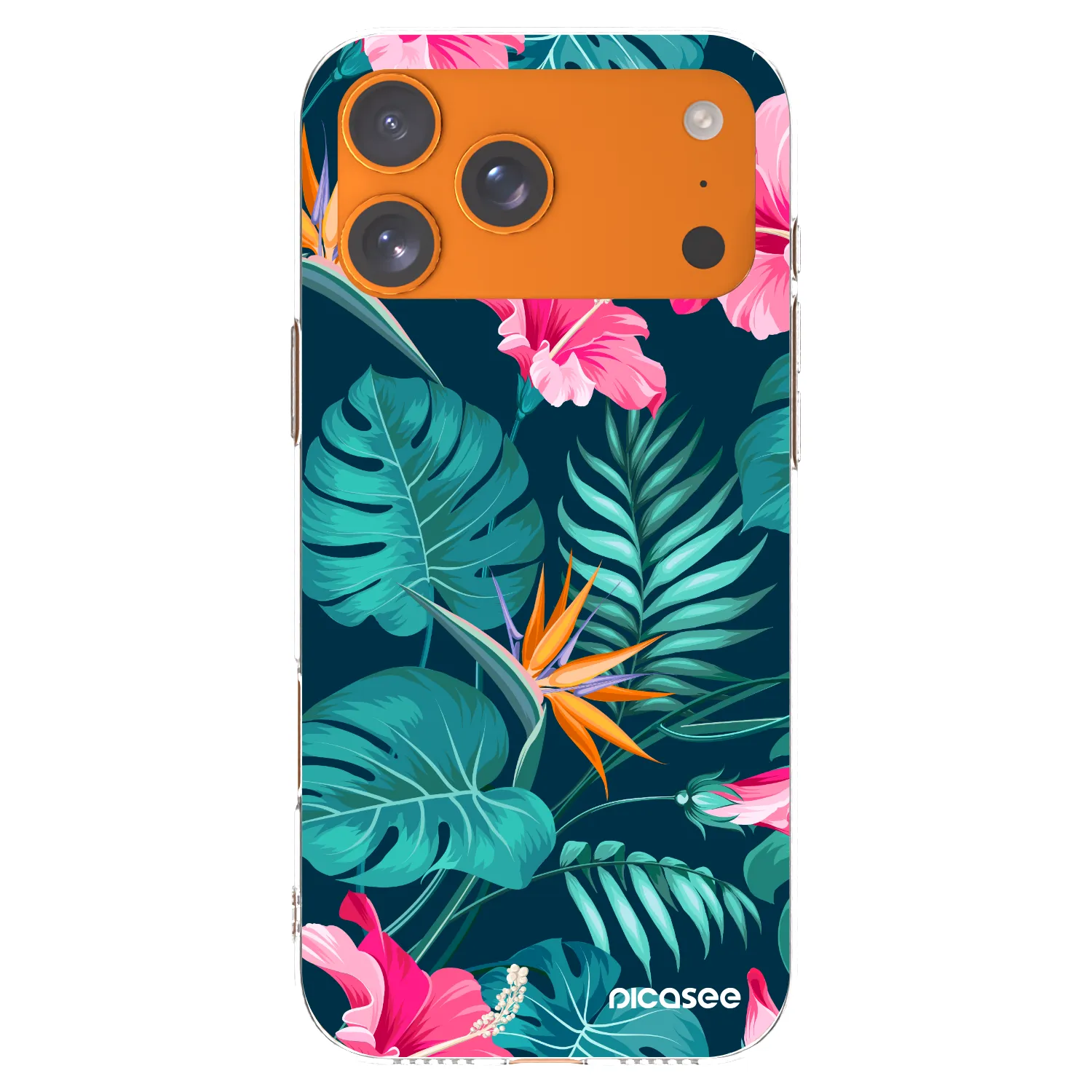 Picasee husă transparentă din silicon pentru Apple iPhone 17 Pro Max - Pink Monstera
