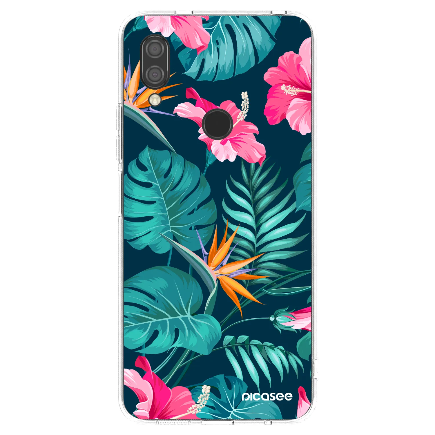 Picasee husă transparentă din silicon pentru Xiaomi Redmi 7 - Pink Monstera