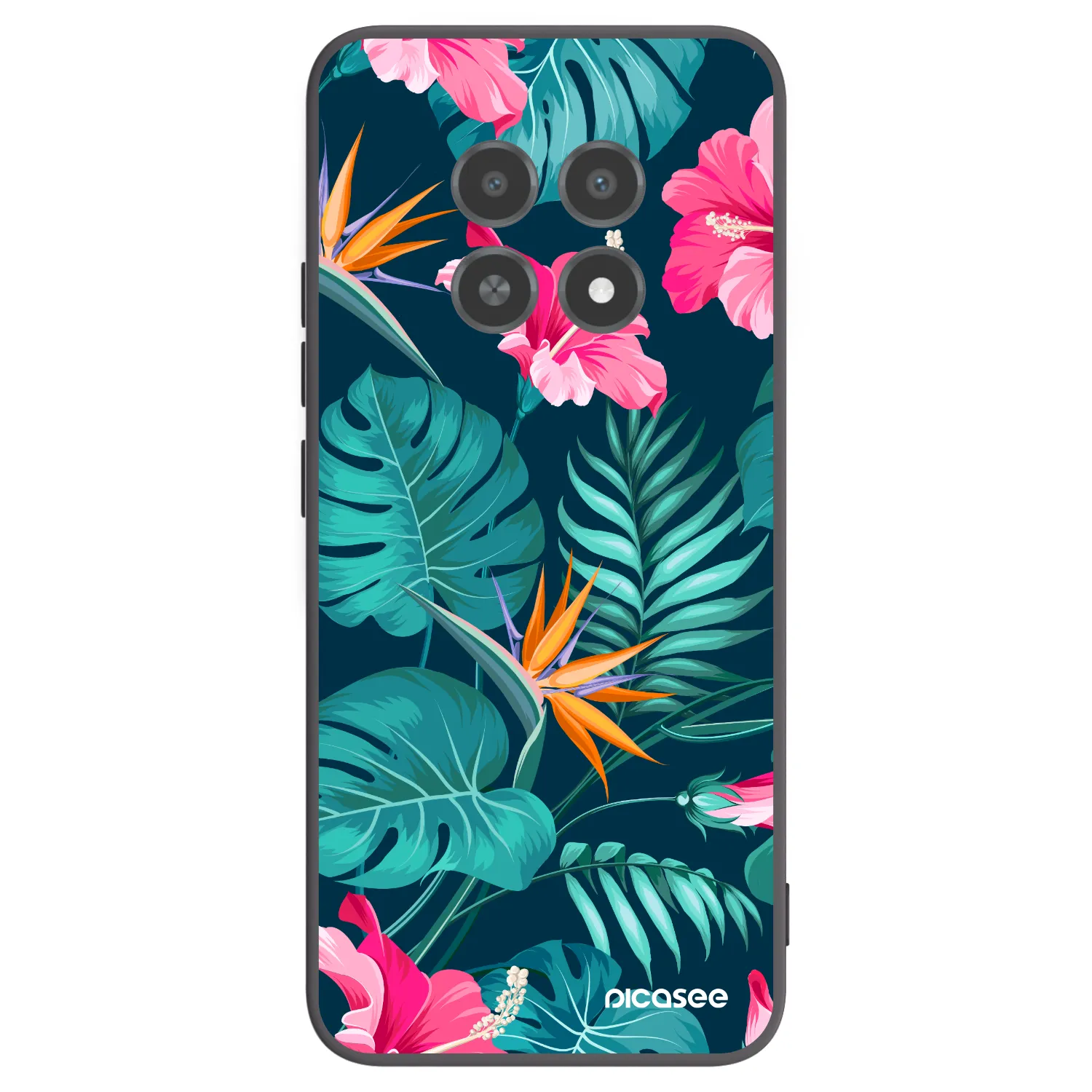 Picasee husă neagră din silicon pentru Realme 12X - Pink Monstera