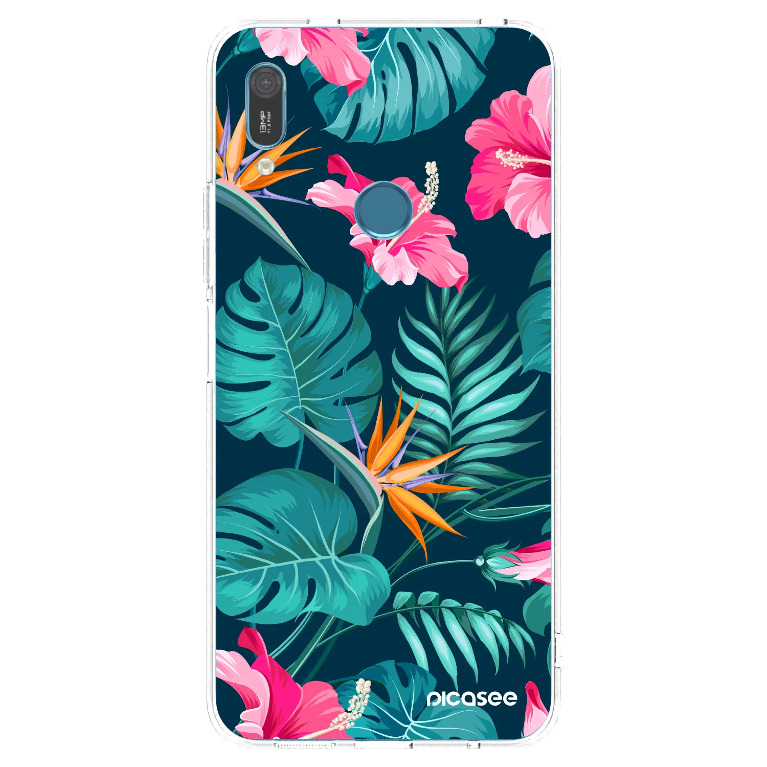 Picasee husă transparentă din silicon pentru Huawei Y6 2019 - Pink Monstera