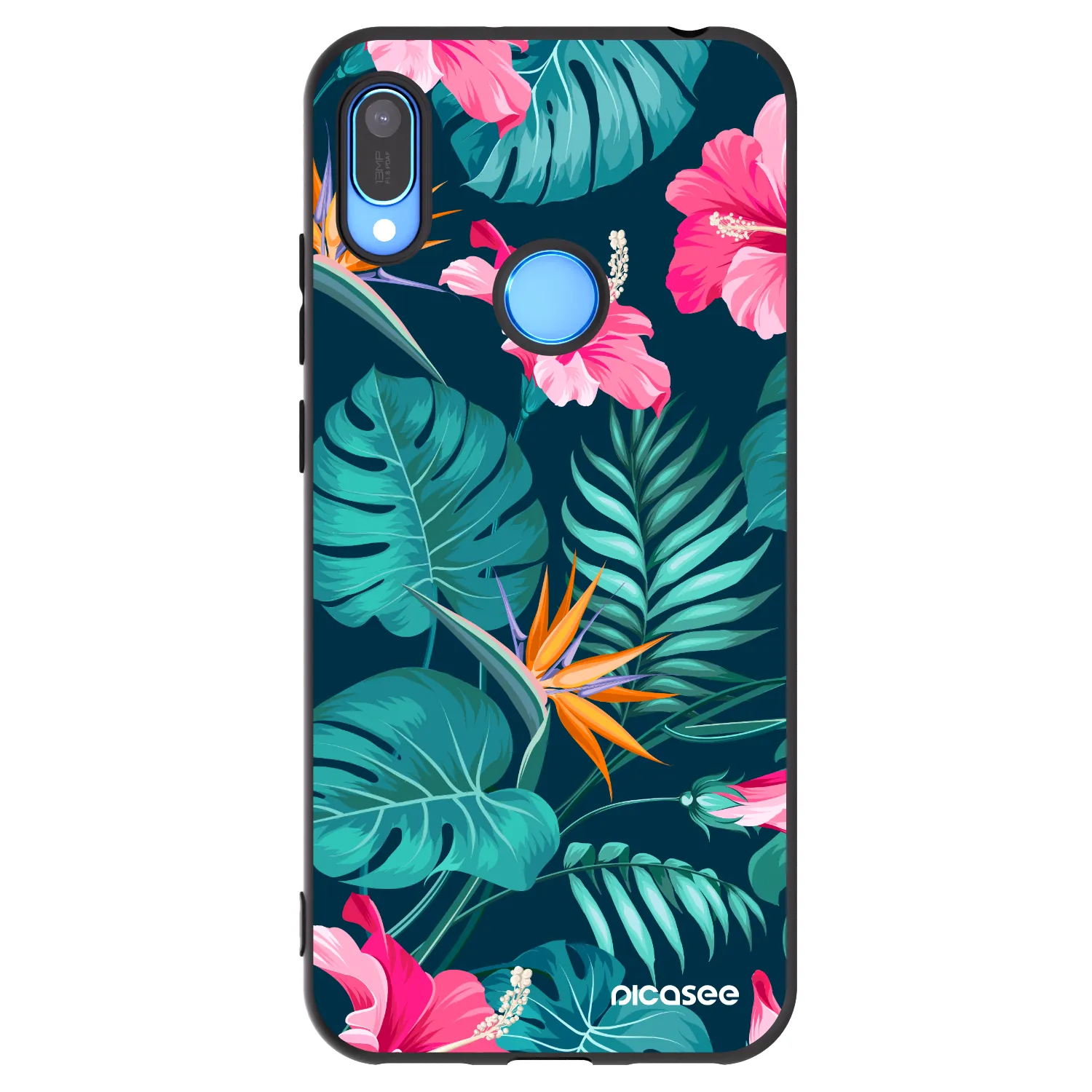 Picasee husă neagră din silicon pentru Huawei Y6 2019 - Pink Monstera