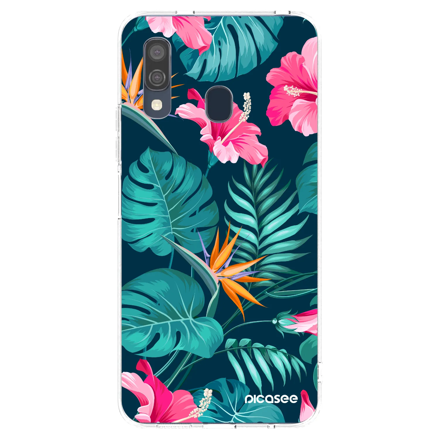 Picasee husă transparentă din silicon pentru Samsung Galaxy A40 A405F - Pink Monstera