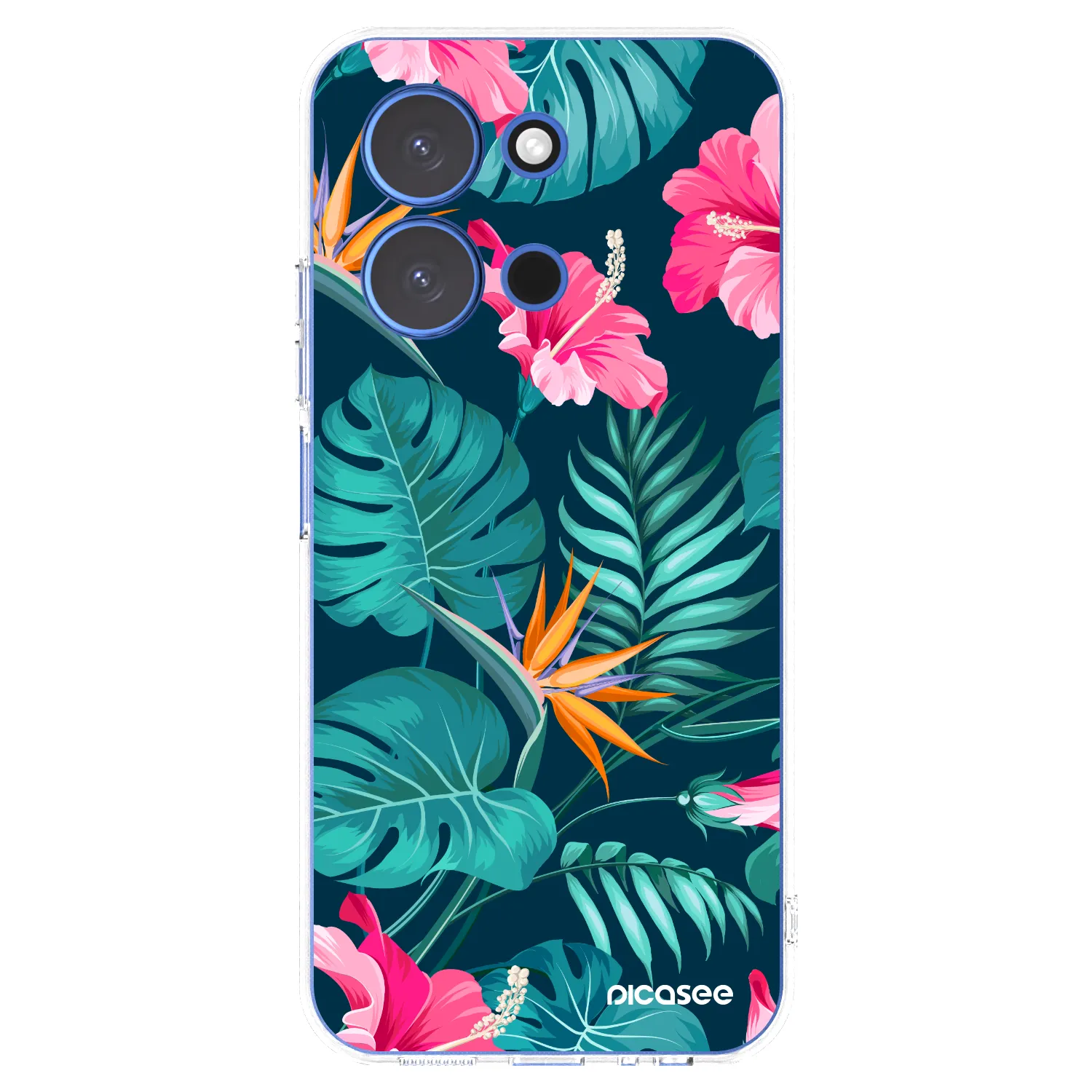 Picasee husă transparentă din silicon pentru Xiaomi Redmi 15C 4G - Pink Monstera