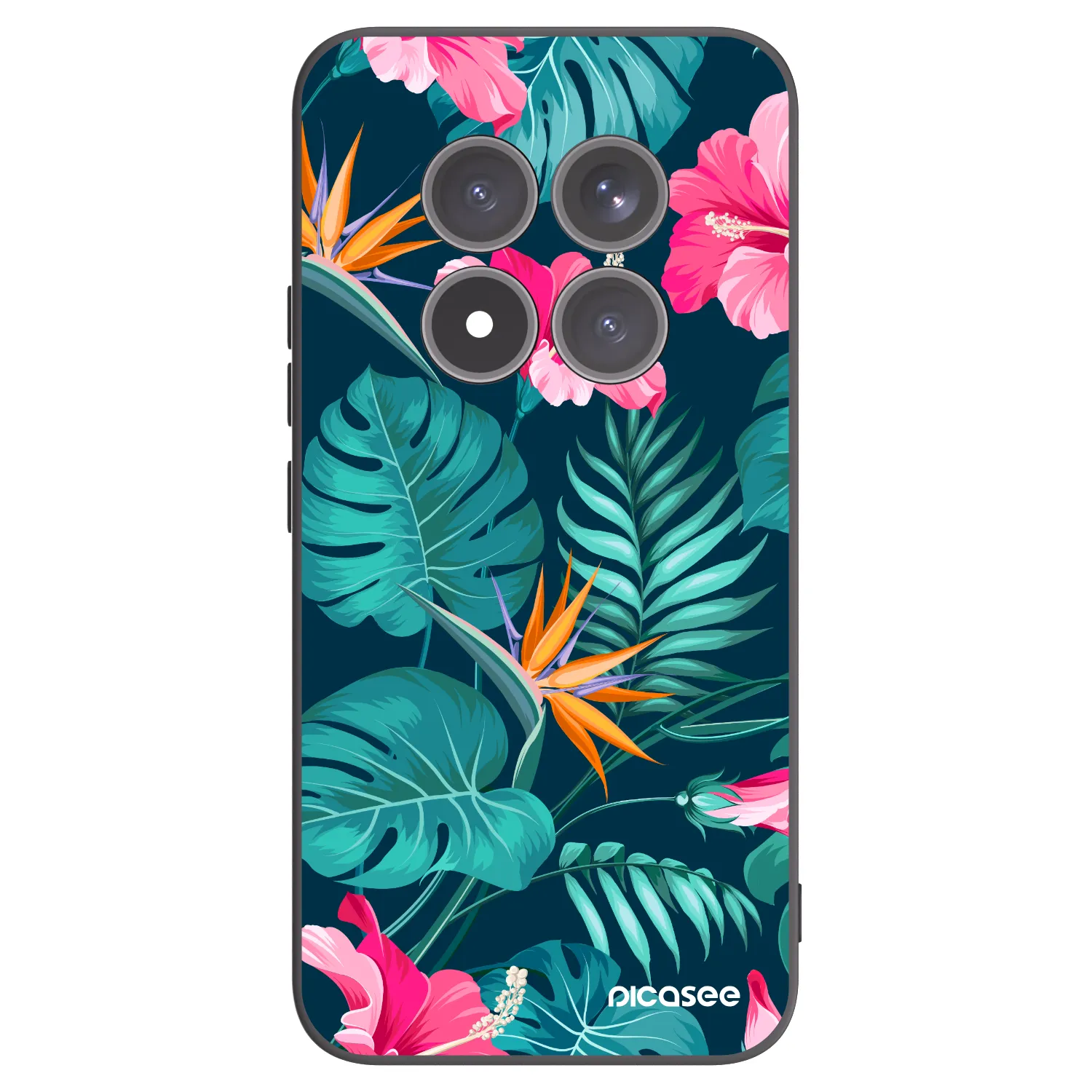 Picasee husă neagră din silicon pentru Xiaomi Redmi Note 15 Pro+ - Pink Monstera