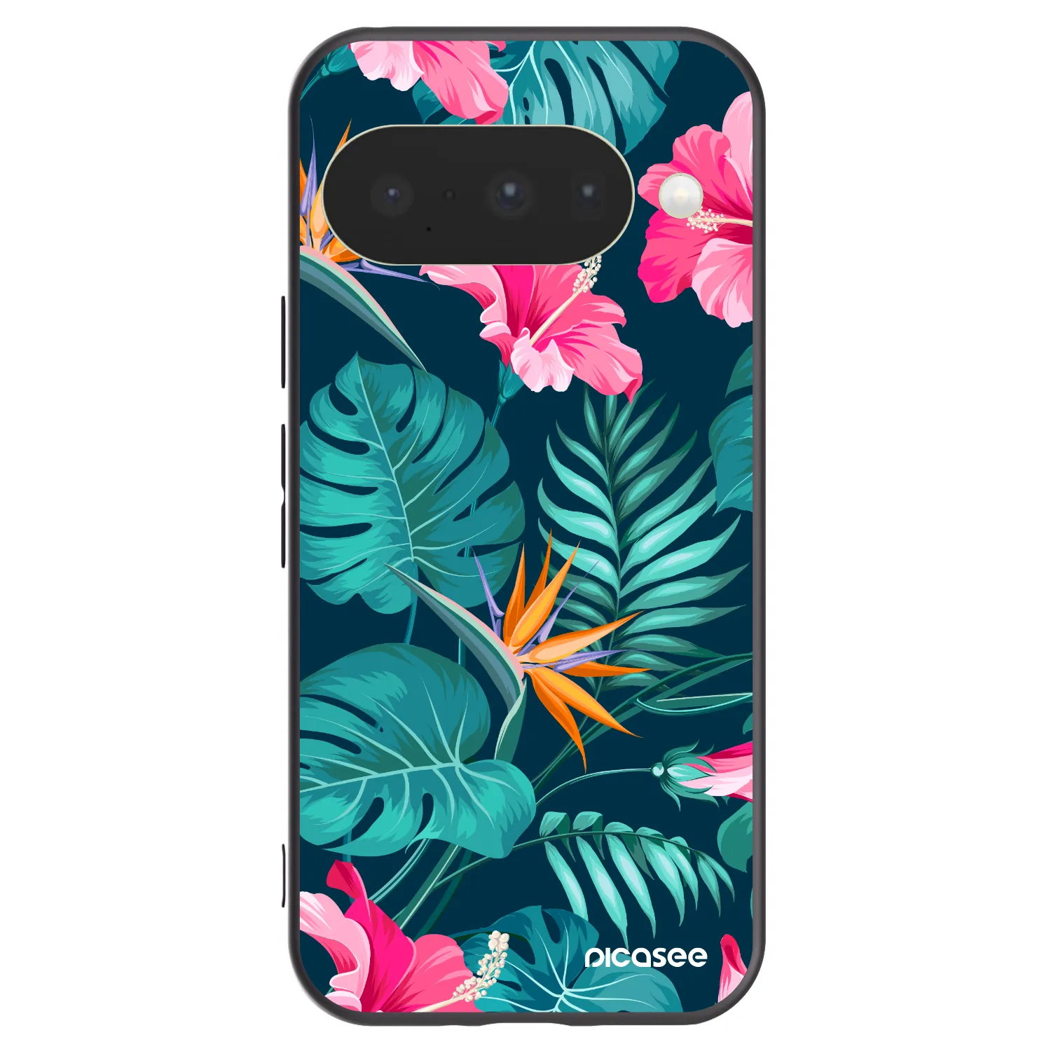 Picasee husă neagră din silicon pentru Google Pixel 10 - Pink Monstera
