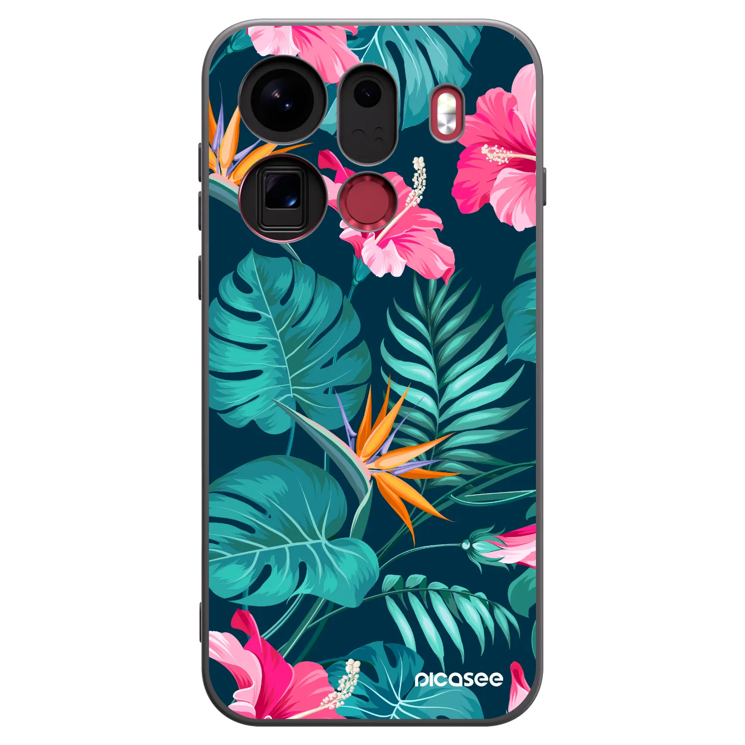 Picasee husă neagră din silicon pentru OPPO Find X9 Pro - Pink Monstera