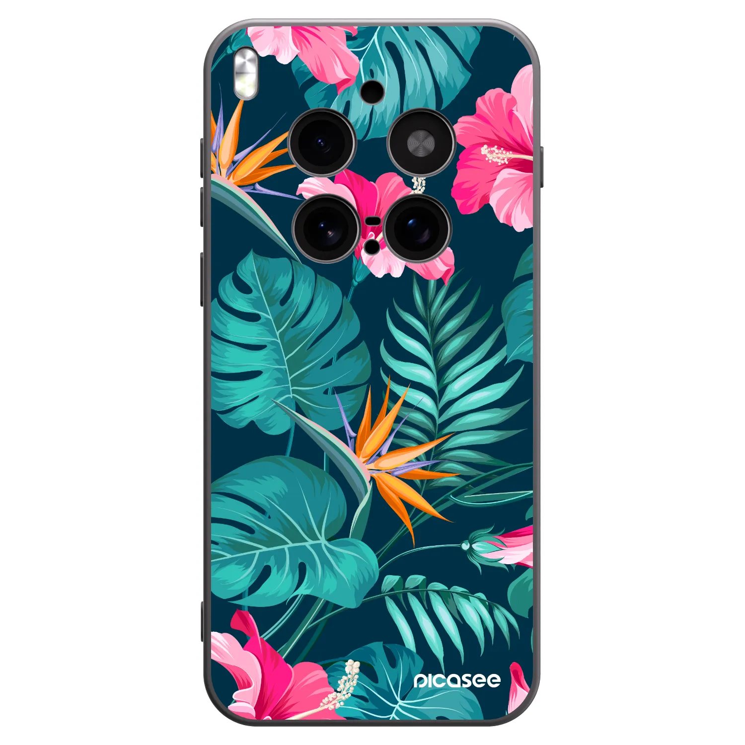 Picasee husă neagră din silicon pentru Vivo X300 Pro - Pink Monstera