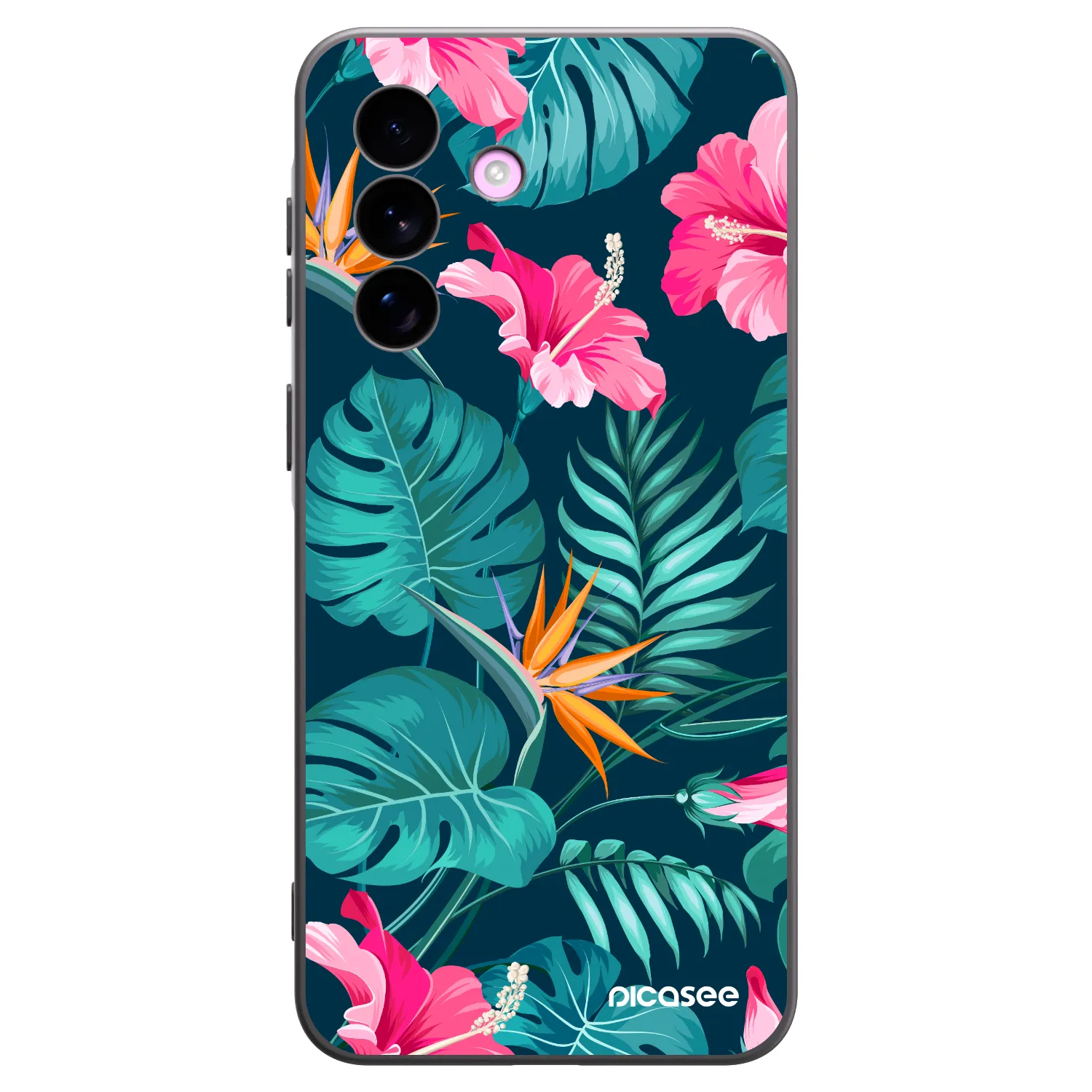 Picasee husă neagră din silicon pentru Samsung Galaxy A57 5G - Pink Monstera