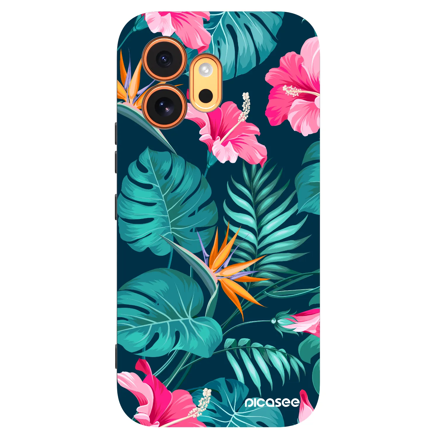 Picasee husă neagră din silicon pentru Honor 600 - Pink Monstera