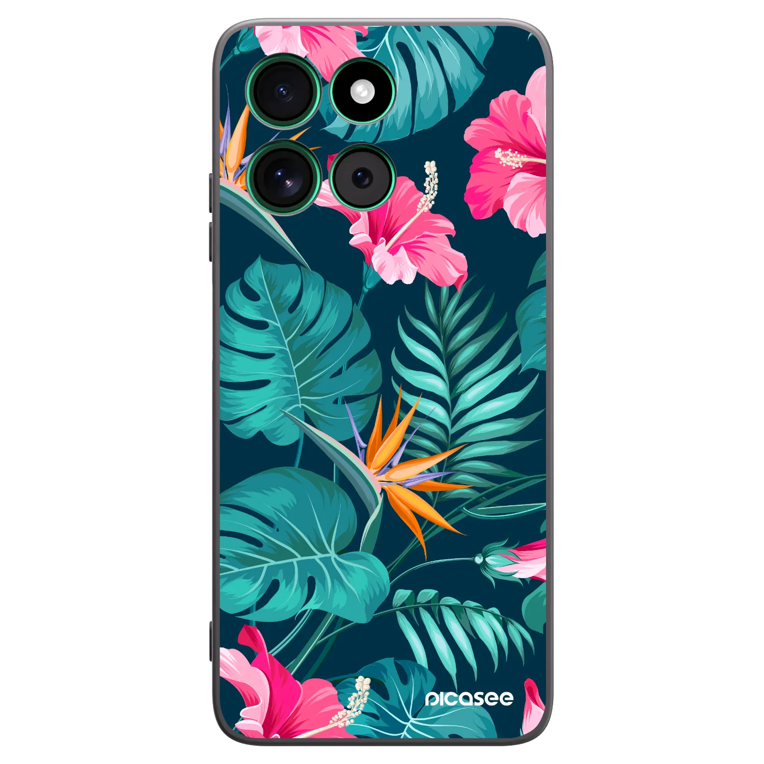 Picasee husă neagră din silicon pentru Motorola Moto G57 Power - Pink Monstera