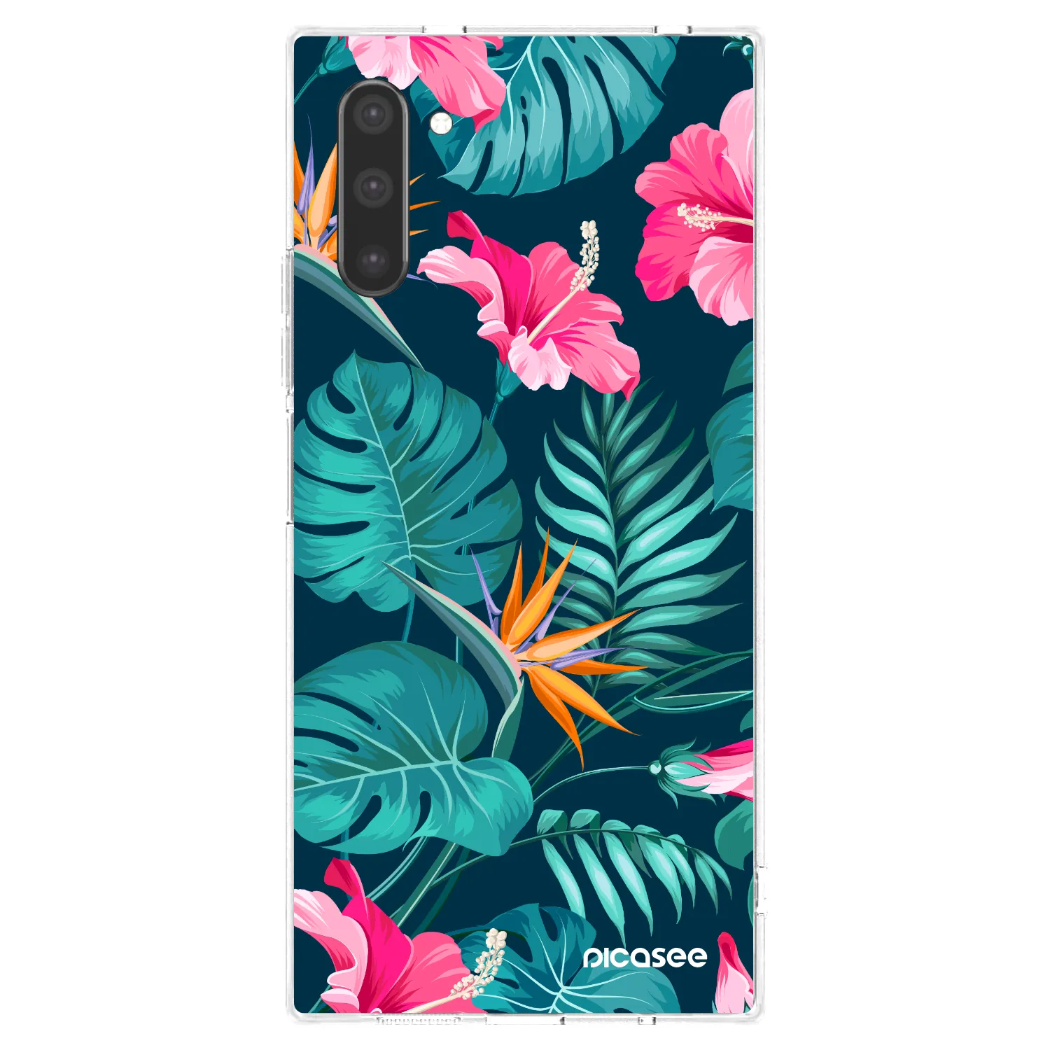 Picasee husă transparentă din silicon pentru Samsung Galaxy Note 10 N970F - Pink Monstera