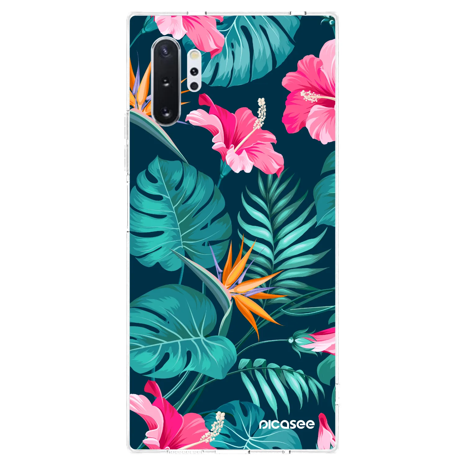 Picasee husă transparentă din silicon pentru Samsung Galaxy Note 10+ N975F - Pink Monstera