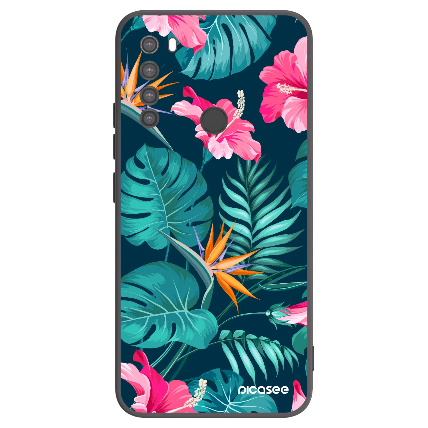 Picasee husă neagră din silicon pentru Xiaomi Redmi Note 8 - Pink Monstera