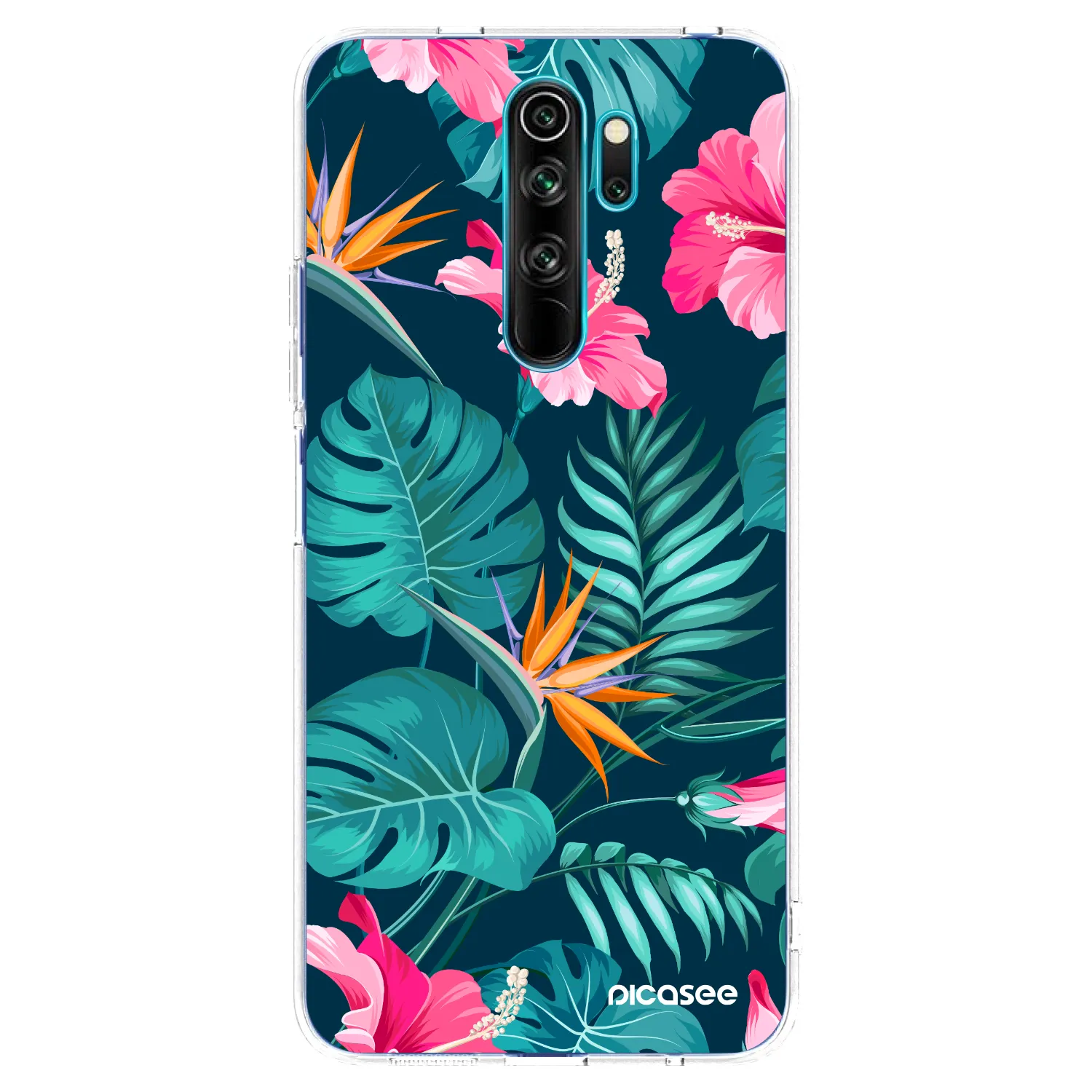 Picasee husă transparentă din silicon pentru Xiaomi Redmi Note 8 Pro - Pink Monstera