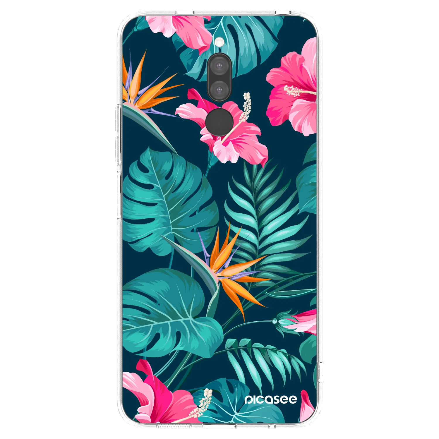 Picasee husă transparentă din silicon pentru Xiaomi Redmi 8 - Pink Monstera