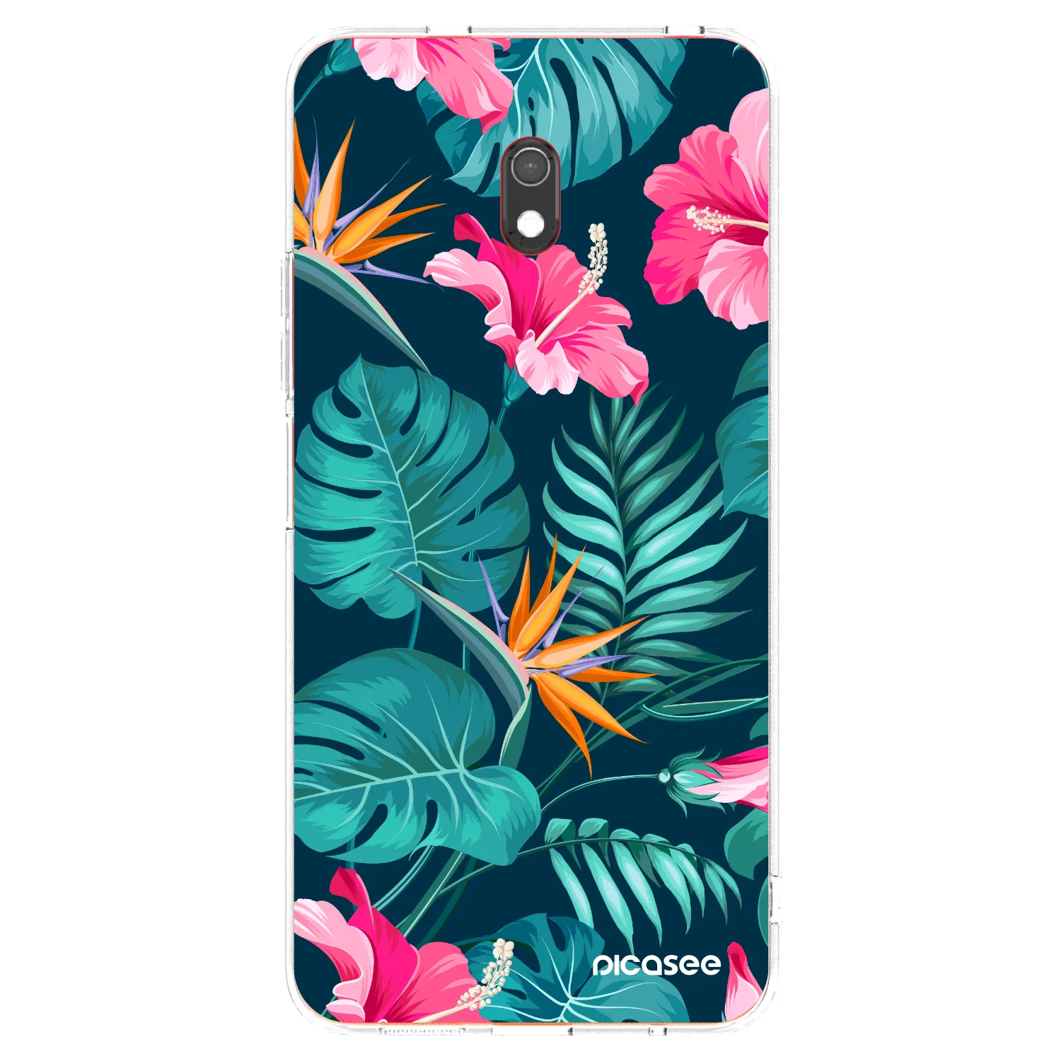 Picasee husă transparentă din silicon pentru Xiaomi Redmi 8A - Pink Monstera