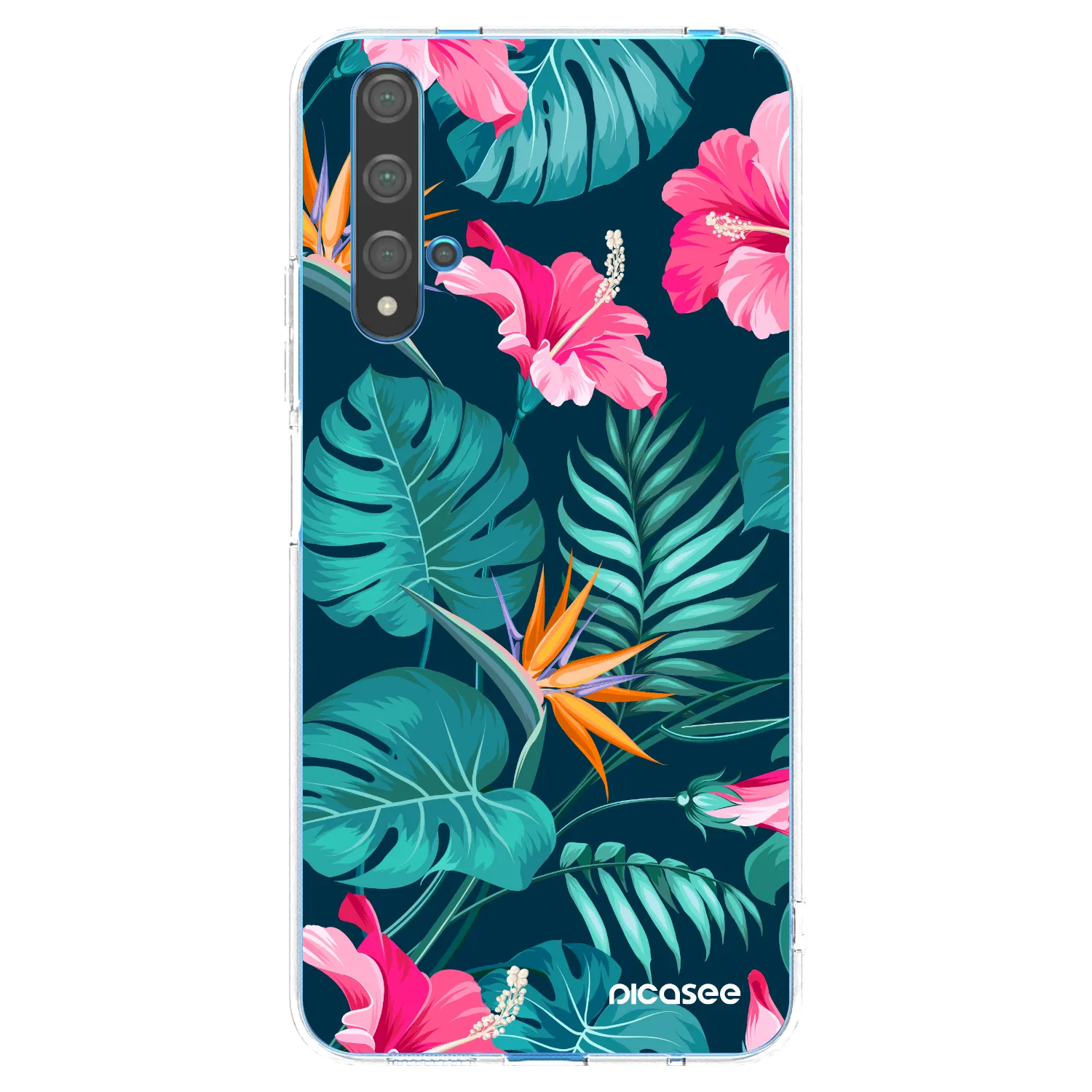 Picasee husă transparentă din silicon pentru Huawei Nova 5T - Pink Monstera