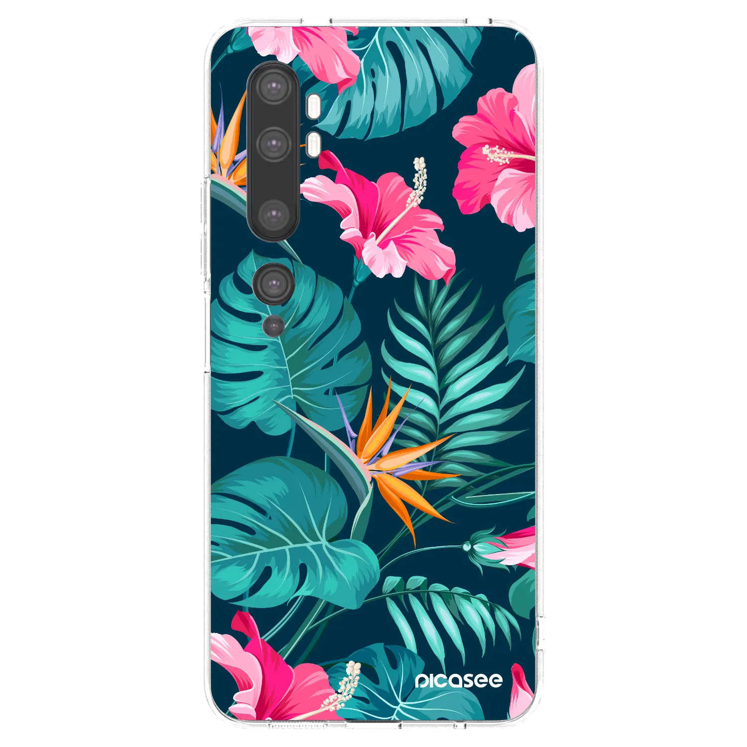 Picasee husă transparentă din silicon pentru Xiaomi Mi Note 10 (Pro) - Pink Monstera