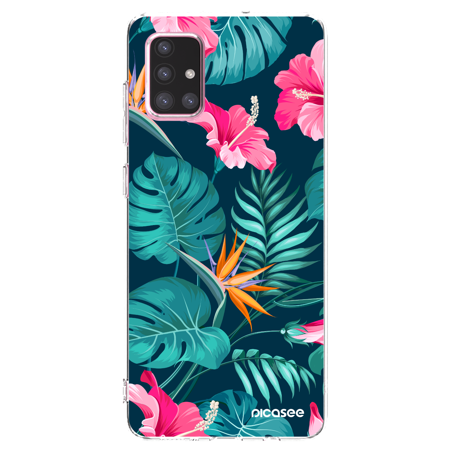 Picasee husă transparentă din silicon pentru Samsung Galaxy A71 A715F - Pink Monstera
