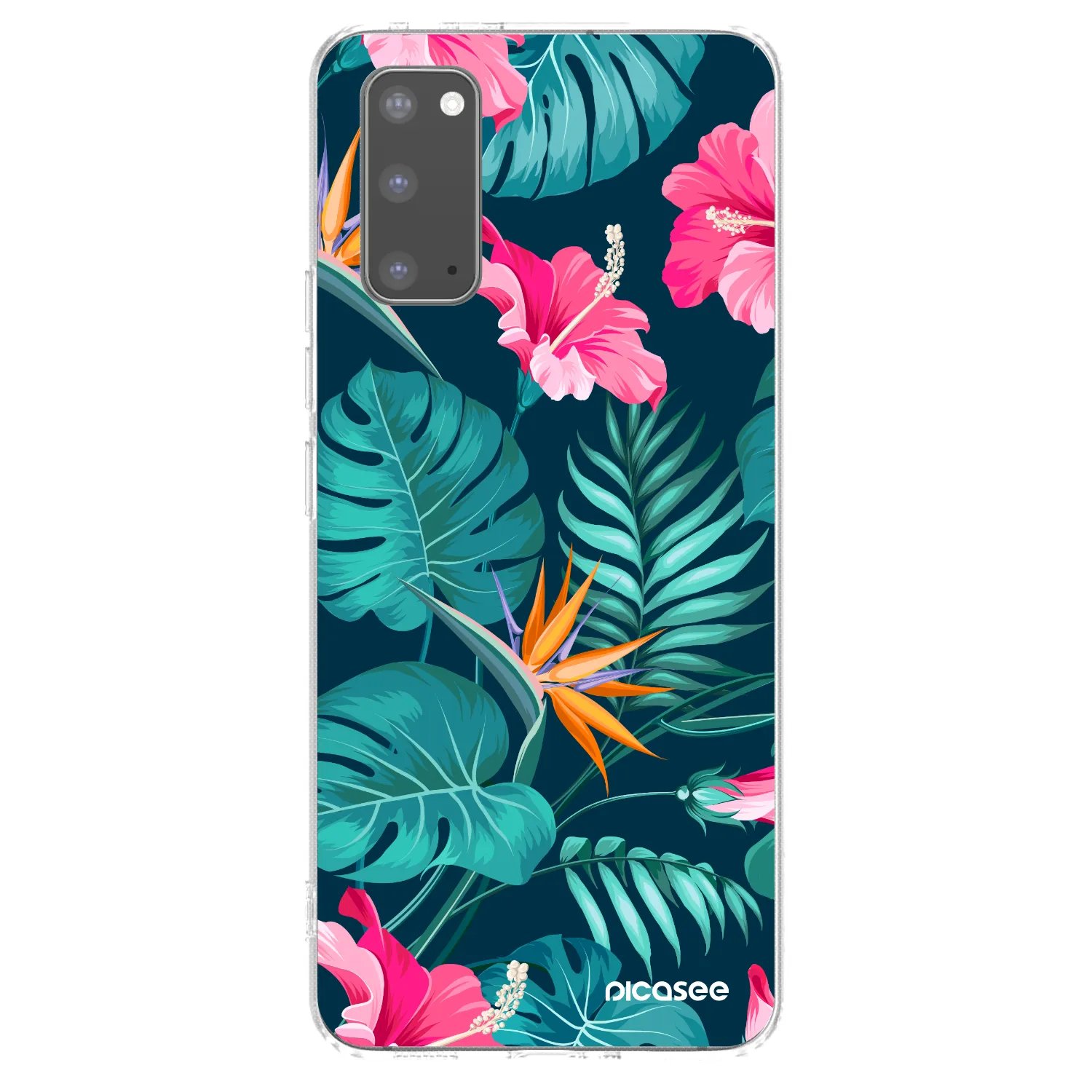 Picasee husă transparentă din silicon pentru Samsung Galaxy S20 G980F - Pink Monstera